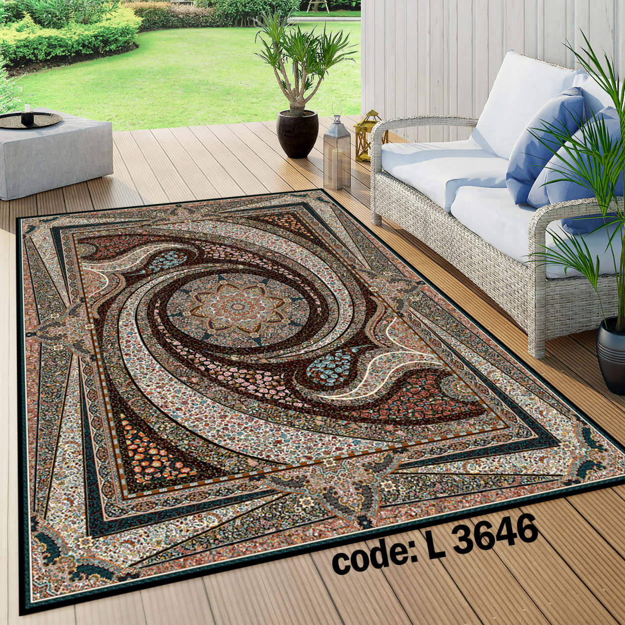 روفرشی کشدار (کاور فرش) و فرشینه و پادری کالای خواب متین کد L 3646