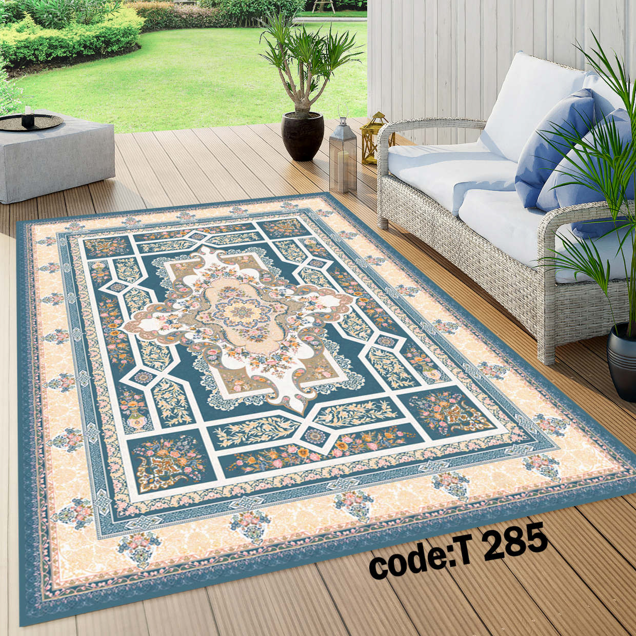 روفرشی کشدار (کاور فرش) و فرشینه و پادری کالای خواب متین کد T 285