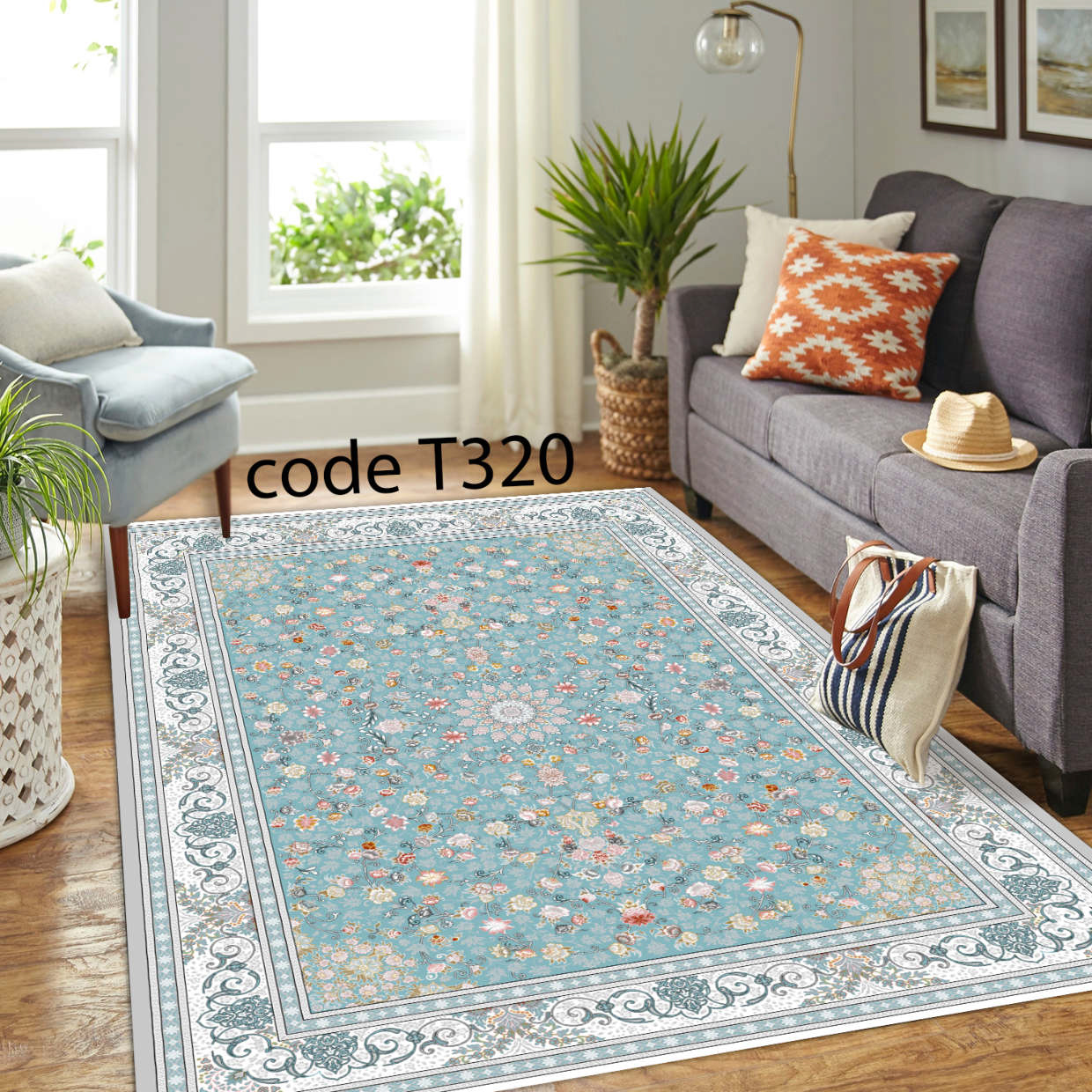 روفرشی کشدار (کاور فرش) و فرشینه و پادری کالای خواب متین کد T320