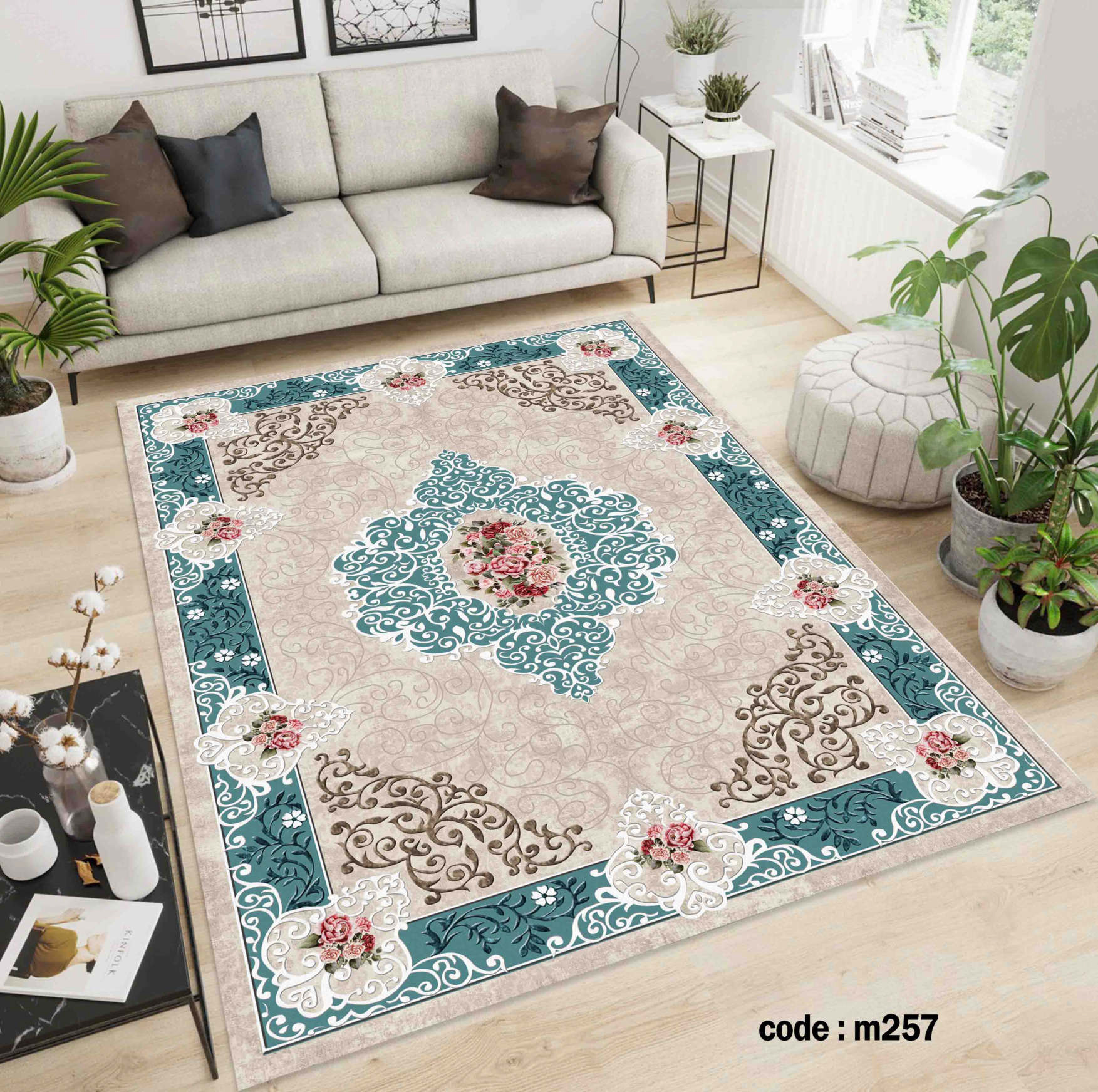 روفرشی کشدار (کاور فرش) و فرشینه و پادری کالای خواب متین کد m257