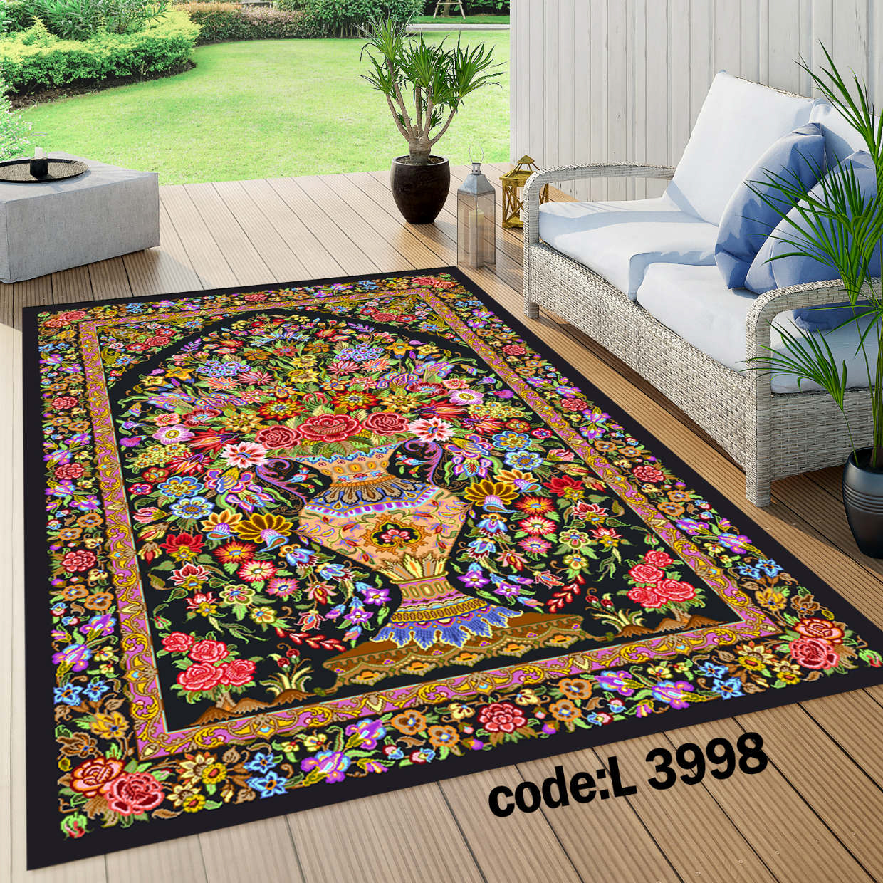 روفرشی کشدار (کاور فرش) و فرشینه و پادری کالای خواب متین کد L 3998