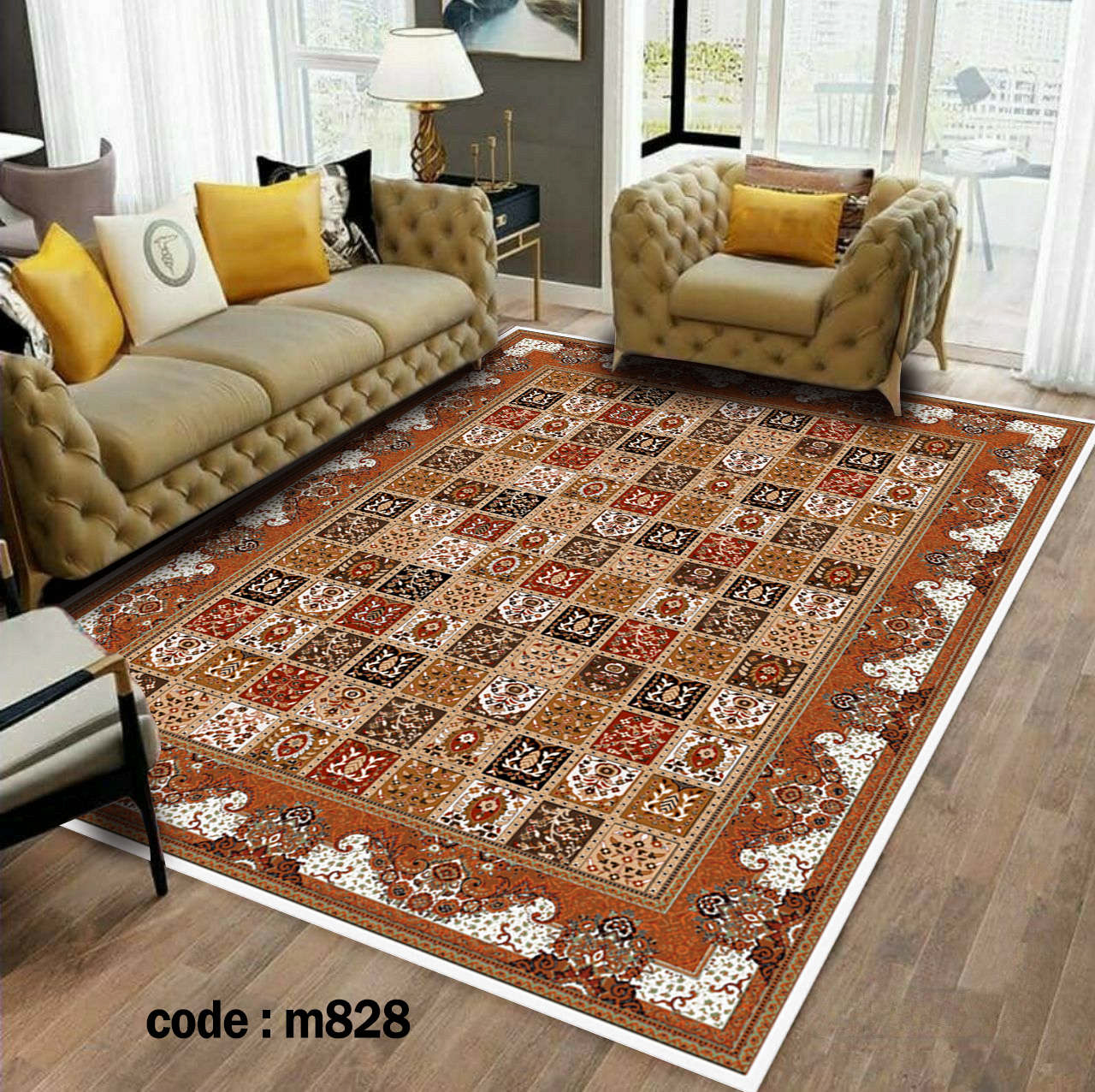روفرشی کشدار (کاور فرش) و فرشینه و پادری کالای خواب متین کد m 828