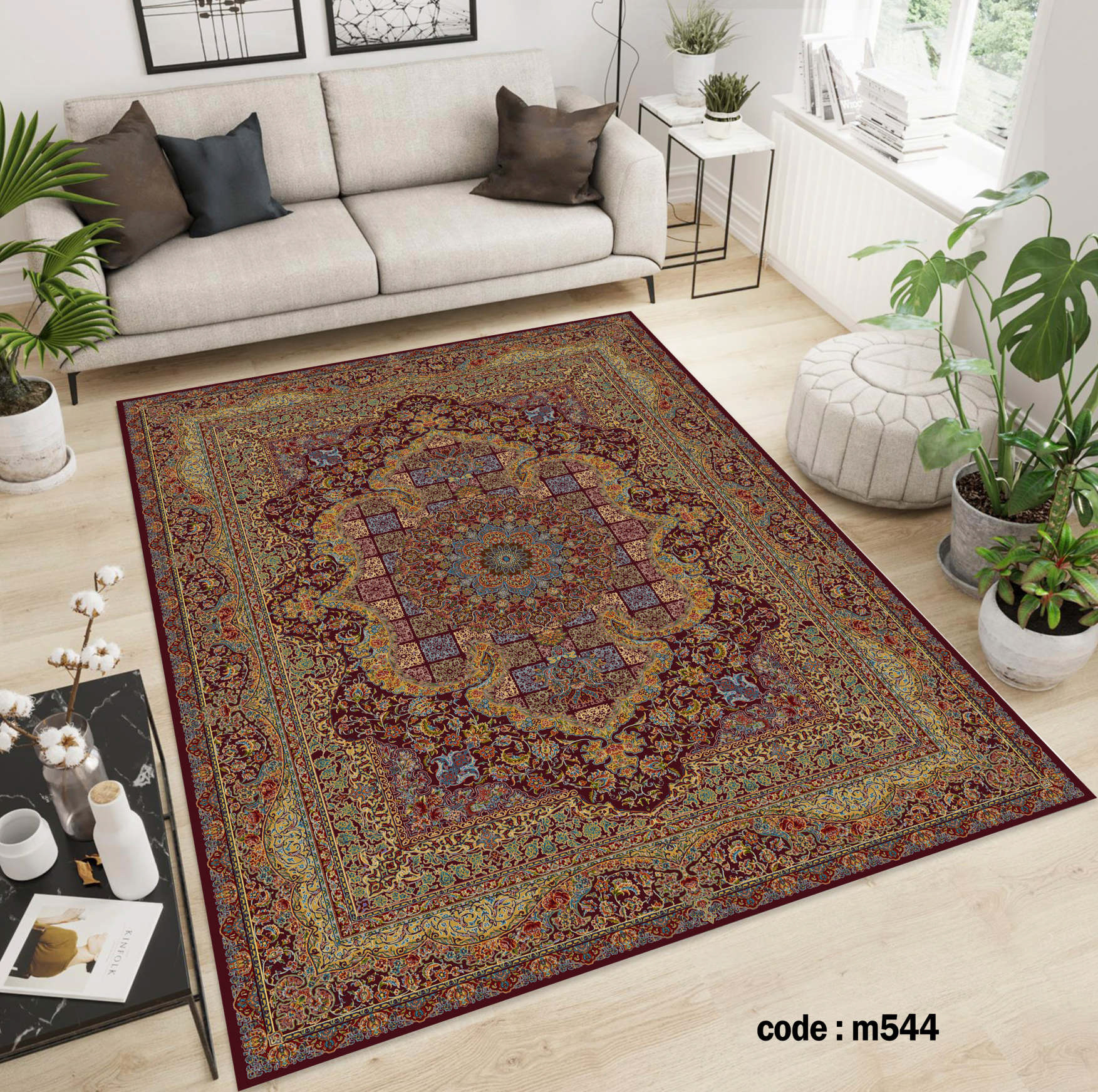 روفرشی کشدار (کاور فرش) و فرشینه و پادری کالای خواب متین کد m 544