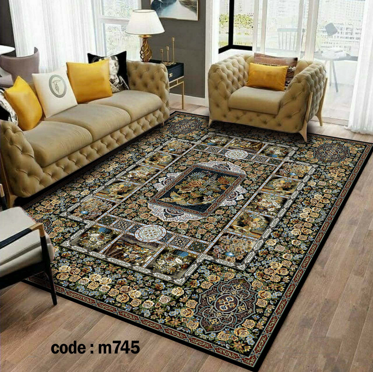 روفرشی کشدار (کاور فرش) و فرشینه و پادری کالای خواب متین کد m 745