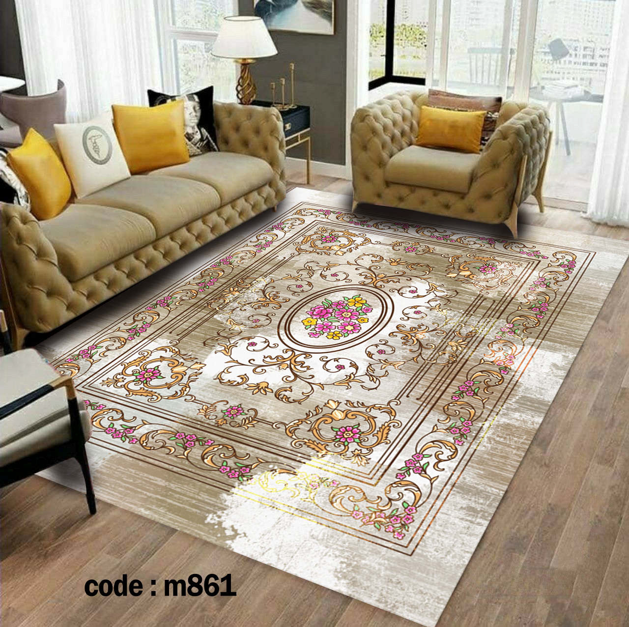 روفرشی کشدار (کاور فرش) و فرشینه و پادری کالای خواب متین کد m 861