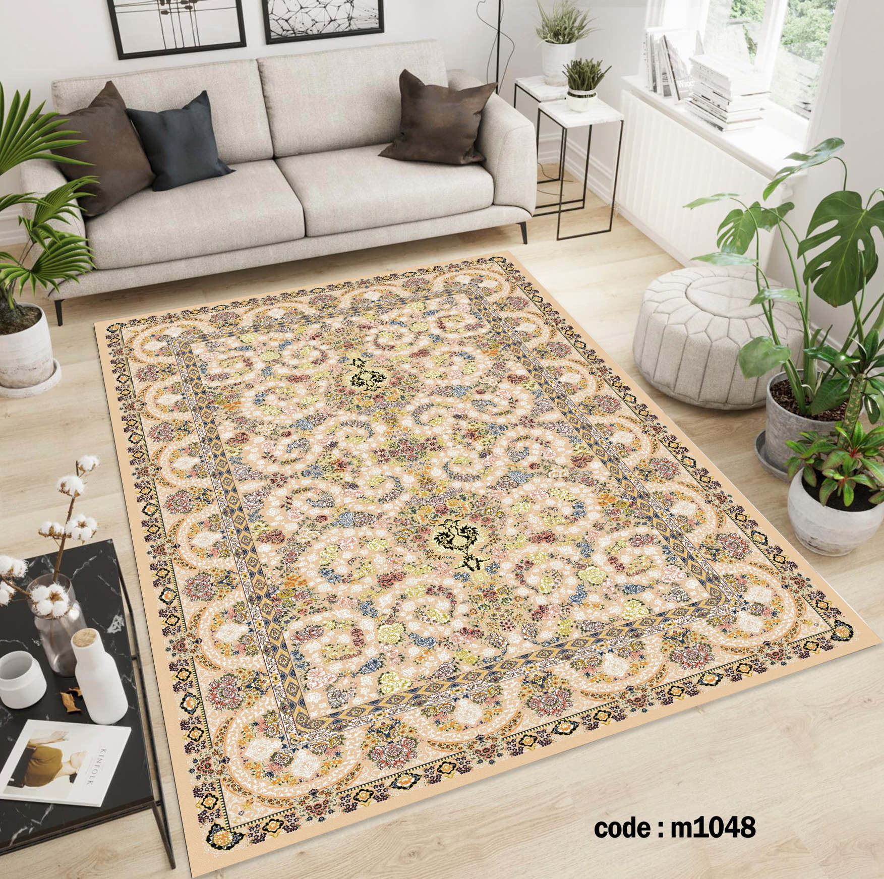 روفرشی کشدار (کاور فرش) و فرشینه و پادری کالای خواب متین کد m 1048