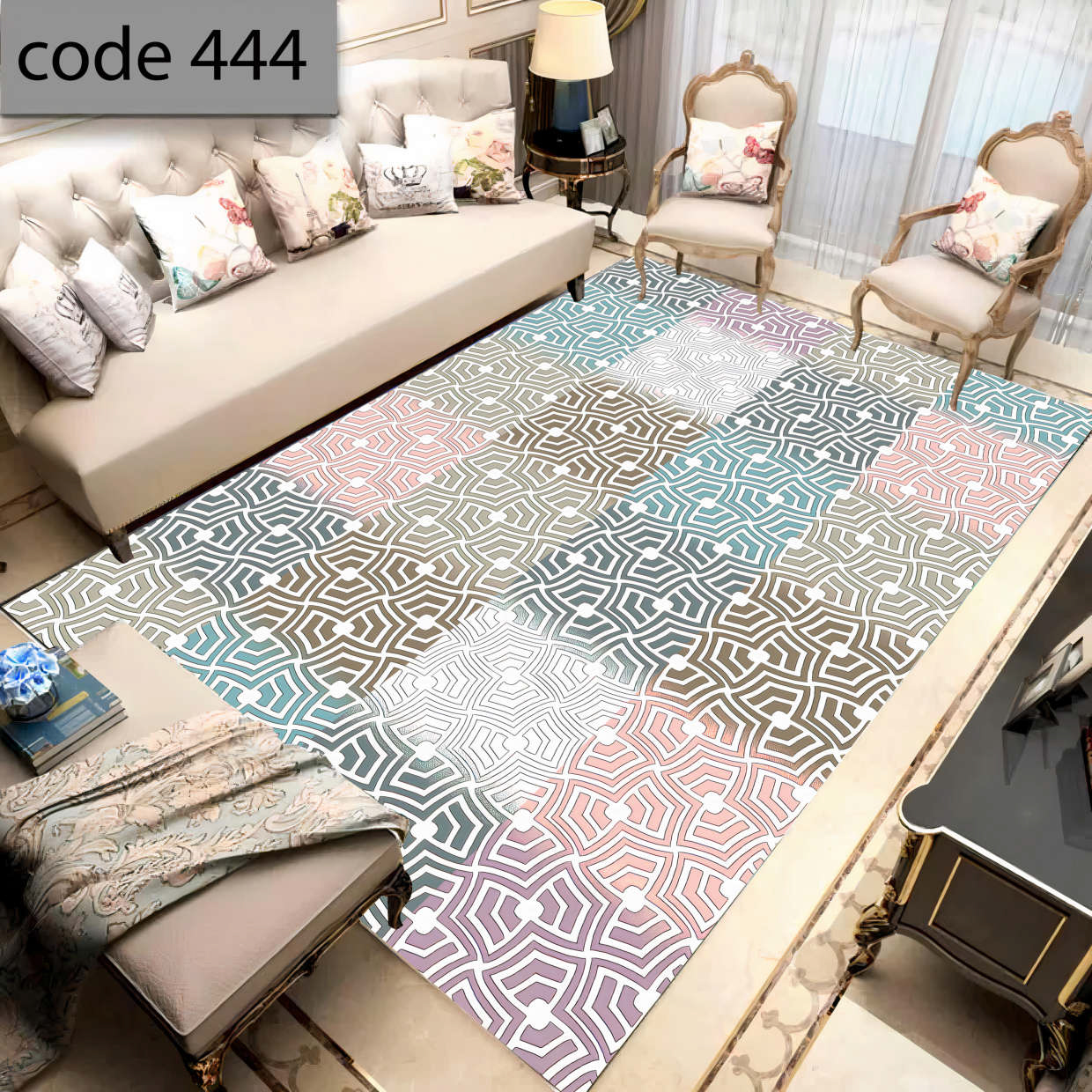 روفرشی کشدار (کاور فرش) و فرشینه و پادری کالای خواب متین کد 444