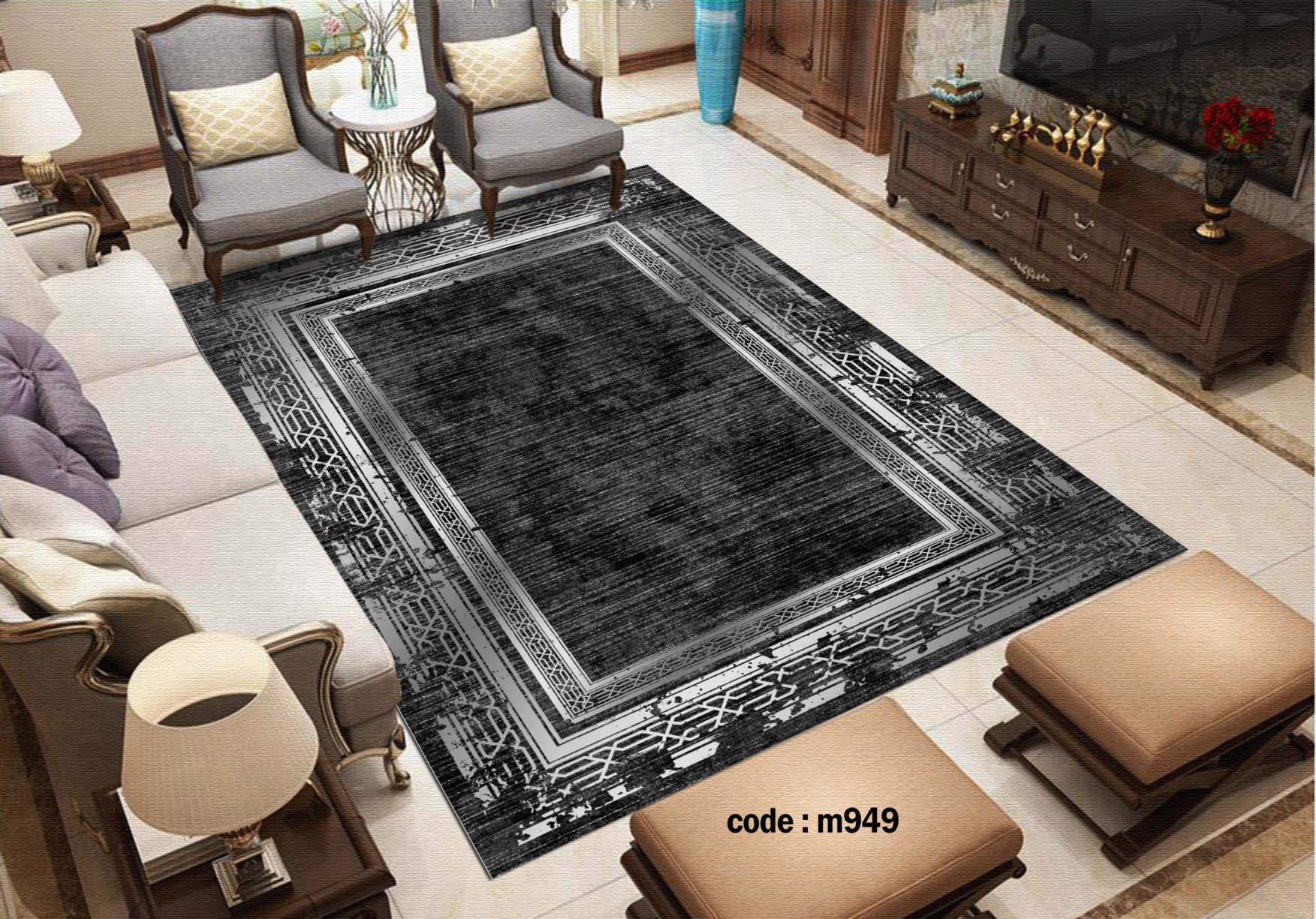روفرشی کشدار (کاور فرش) و فرشینه و پادری کالای خواب متین کد m 949