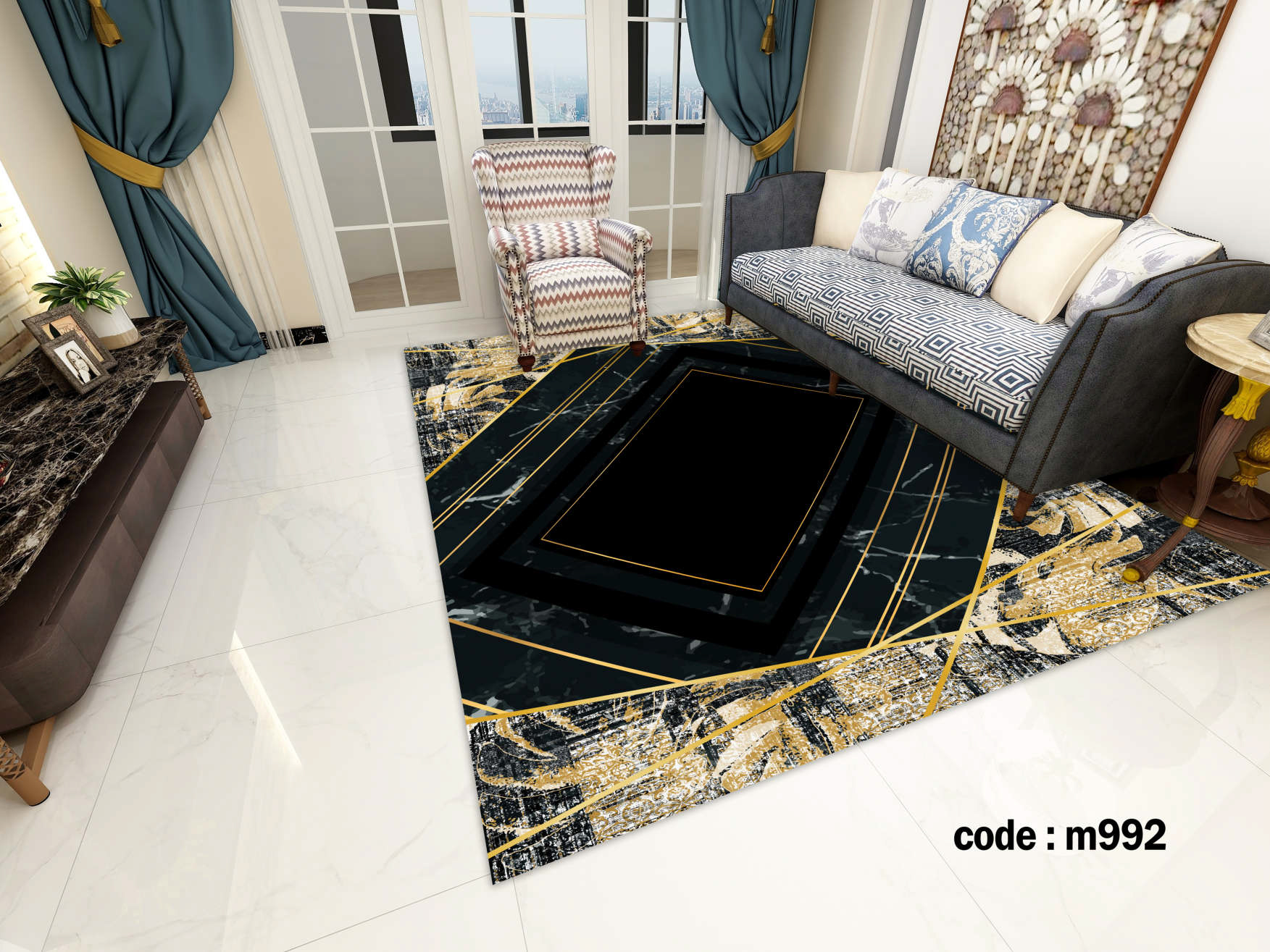 روفرشی کشدار (کاور فرش) و فرشینه و پادری کالای خواب متین کد m 992