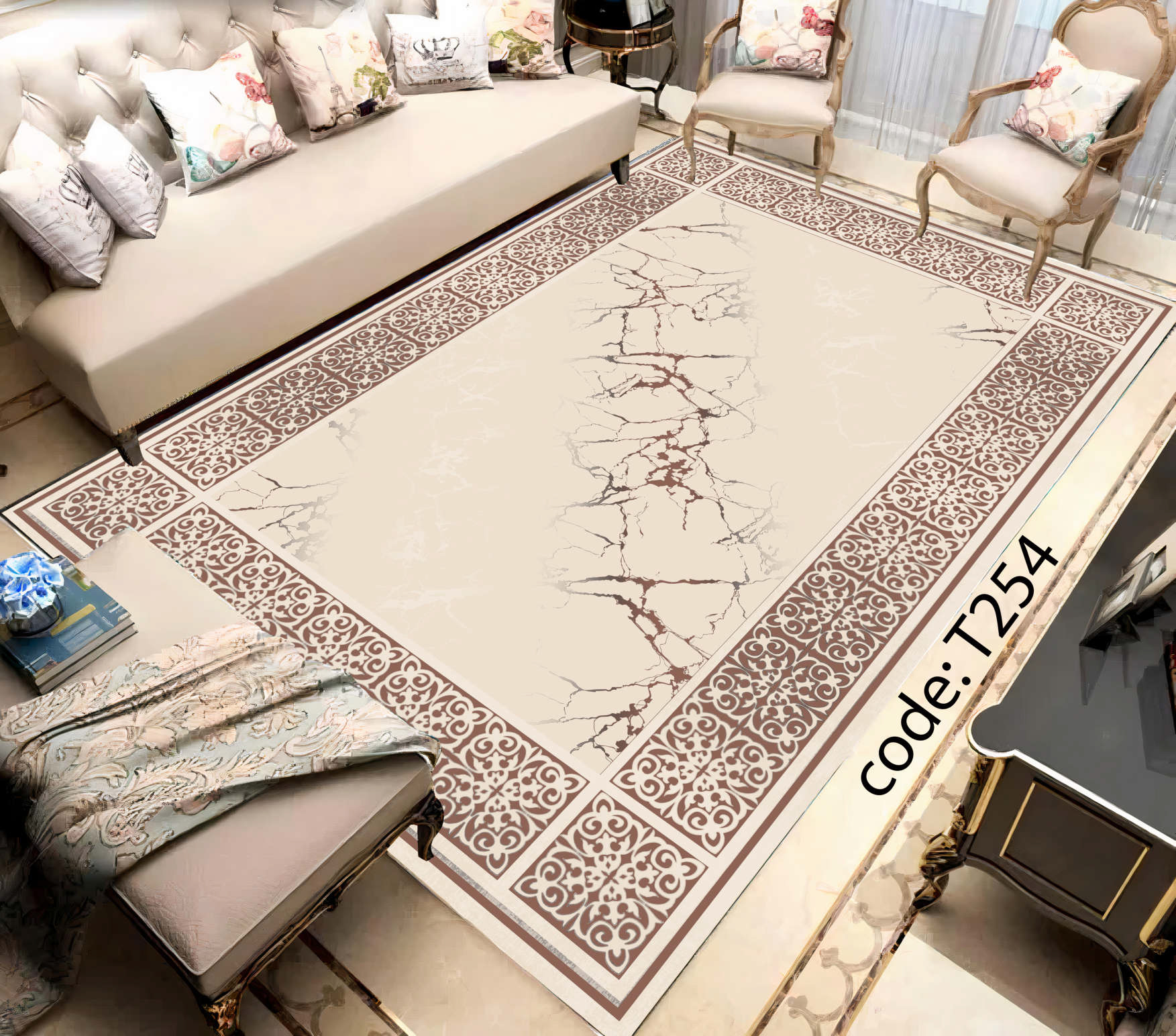 روفرشی کشدار (کاور فرش) و فرشینه و پادری کالای خواب متین کد T 254