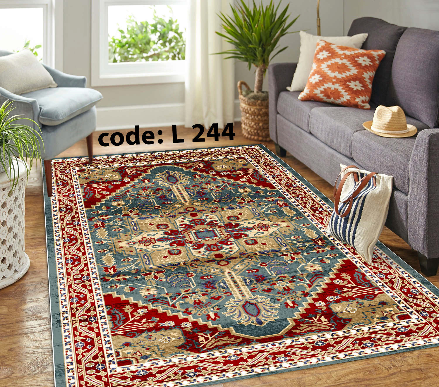 روفرشی کشدار (کاور فرش) و فرشینه و پادری کالای خواب متین کد L 244