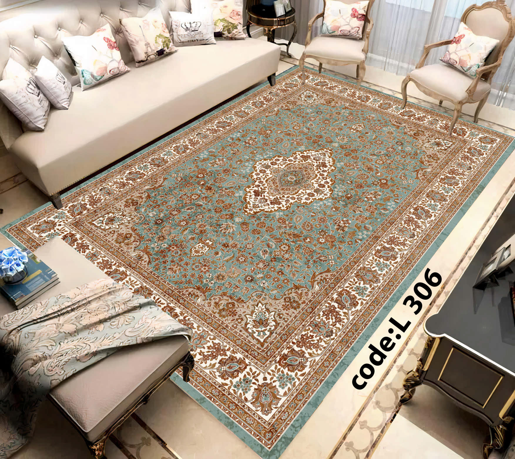 روفرشی کشدار (کاور فرش) و فرشینه و پادری کالای خواب متین کد L 306