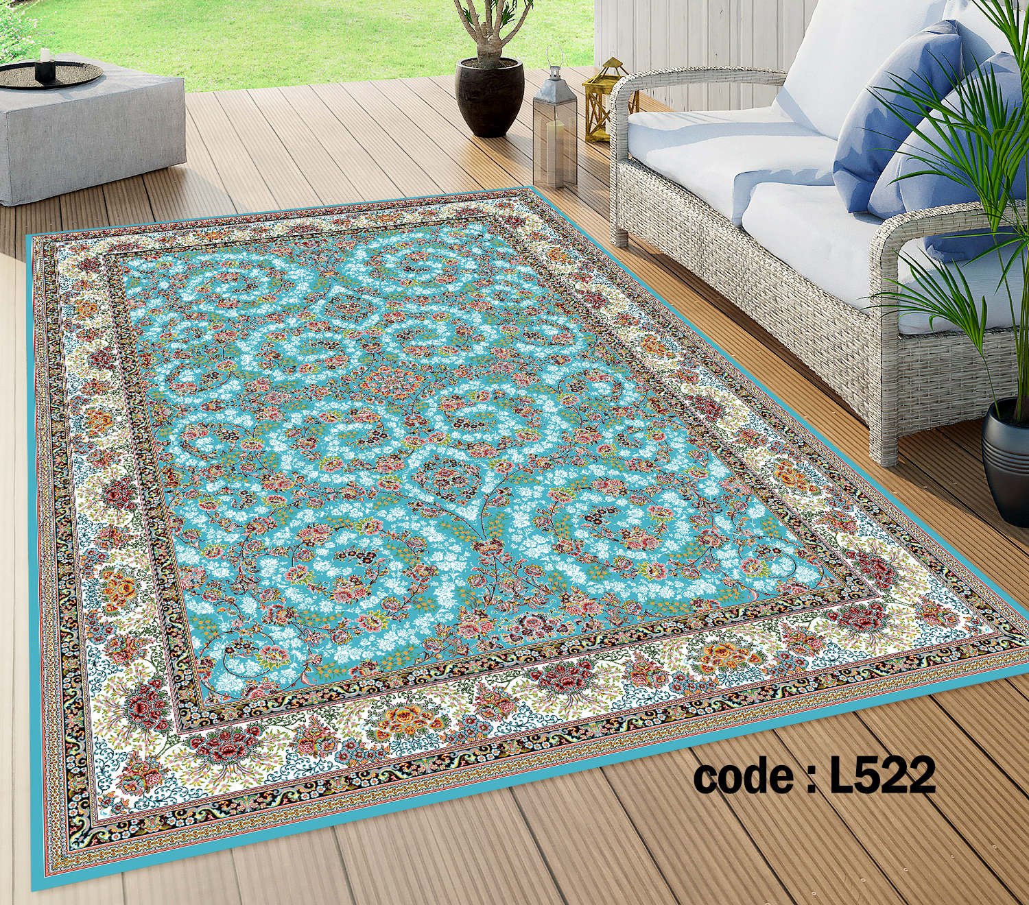 روفرشی کشدار (کاور فرش) و فرشینه و پادری کالای خواب متین کد L 522