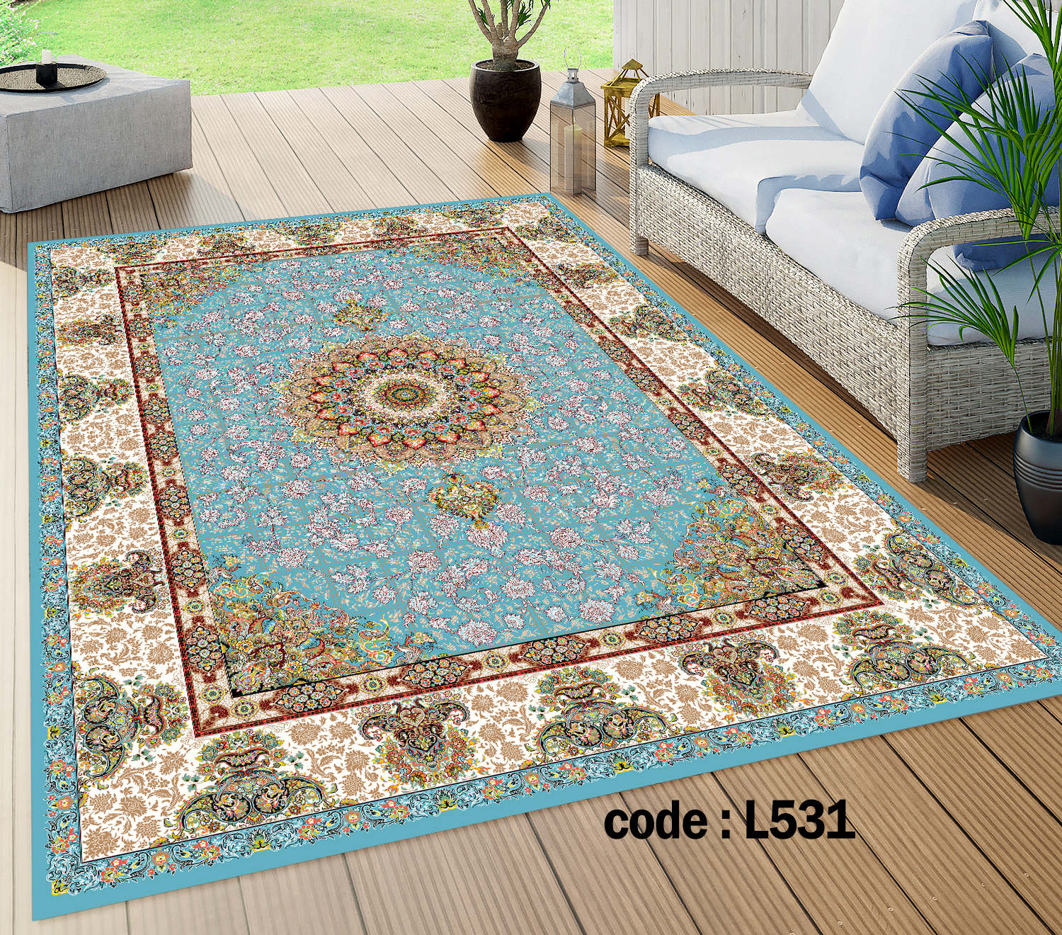 روفرشی کشدار (کاور فرش) و فرشینه و پادری کالای خواب متین کد L 531