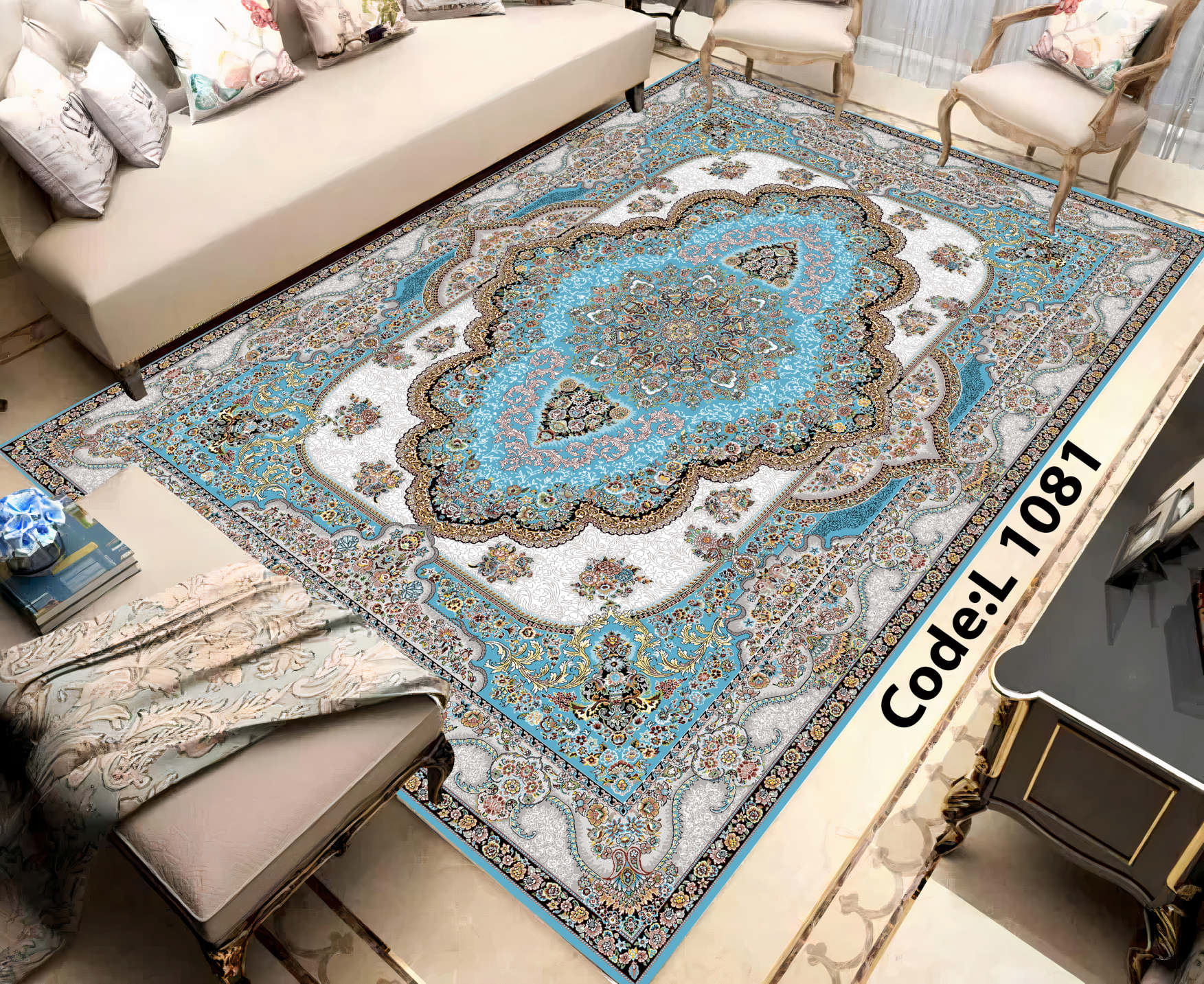 روفرشی کشدار (کاور فرش) و فرشینه و پادری کالای خواب متین کد L 1081