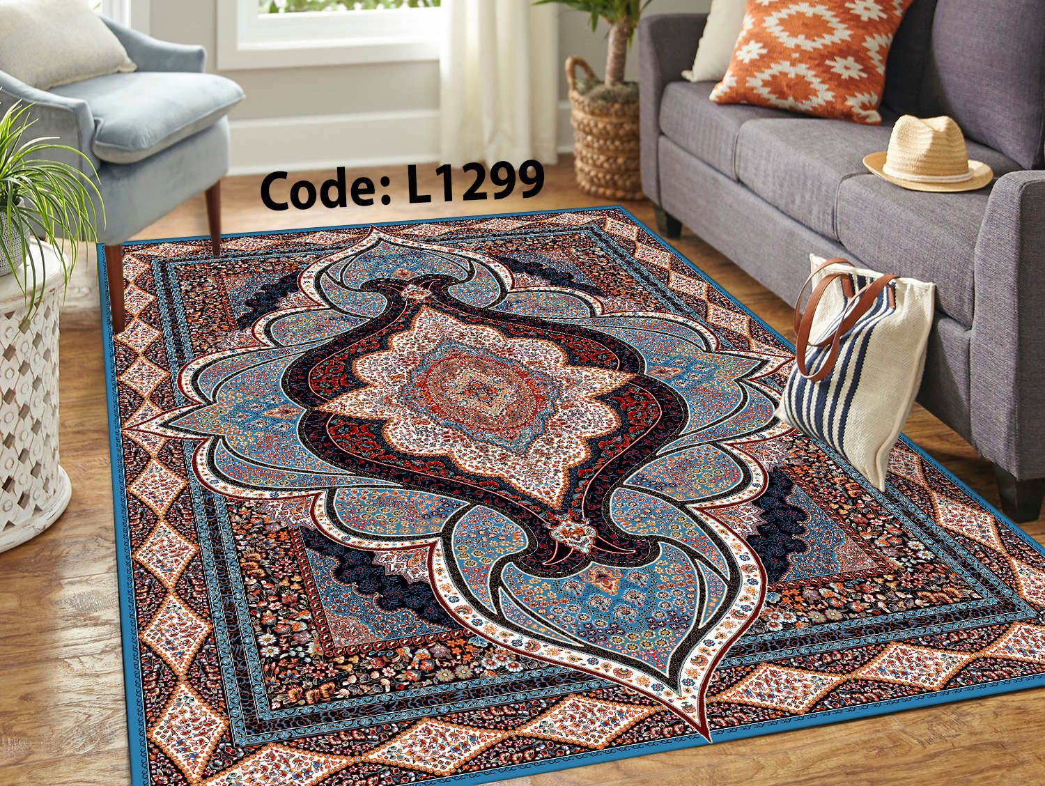 روفرشی کشدار (کاور فرش) و فرشینه و پادری کالای خواب متین کد L 1299