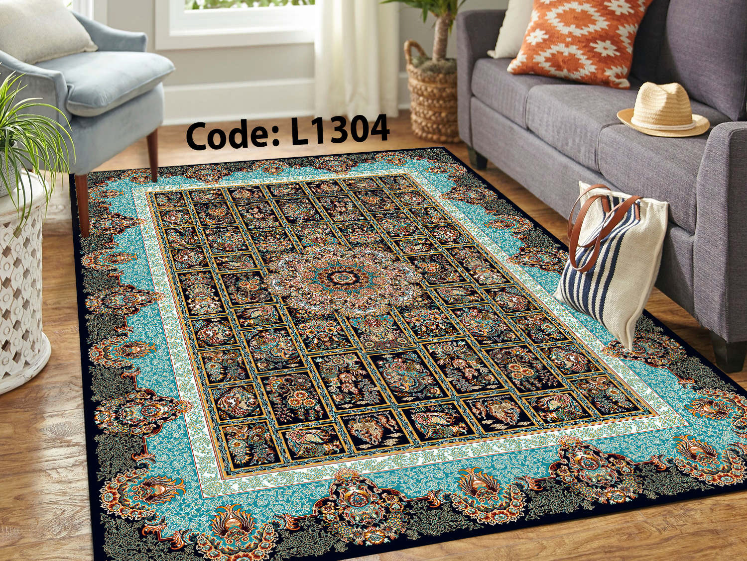 روفرشی کشدار (کاور فرش) و فرشینه و پادری کالای خواب متین کد L 1304