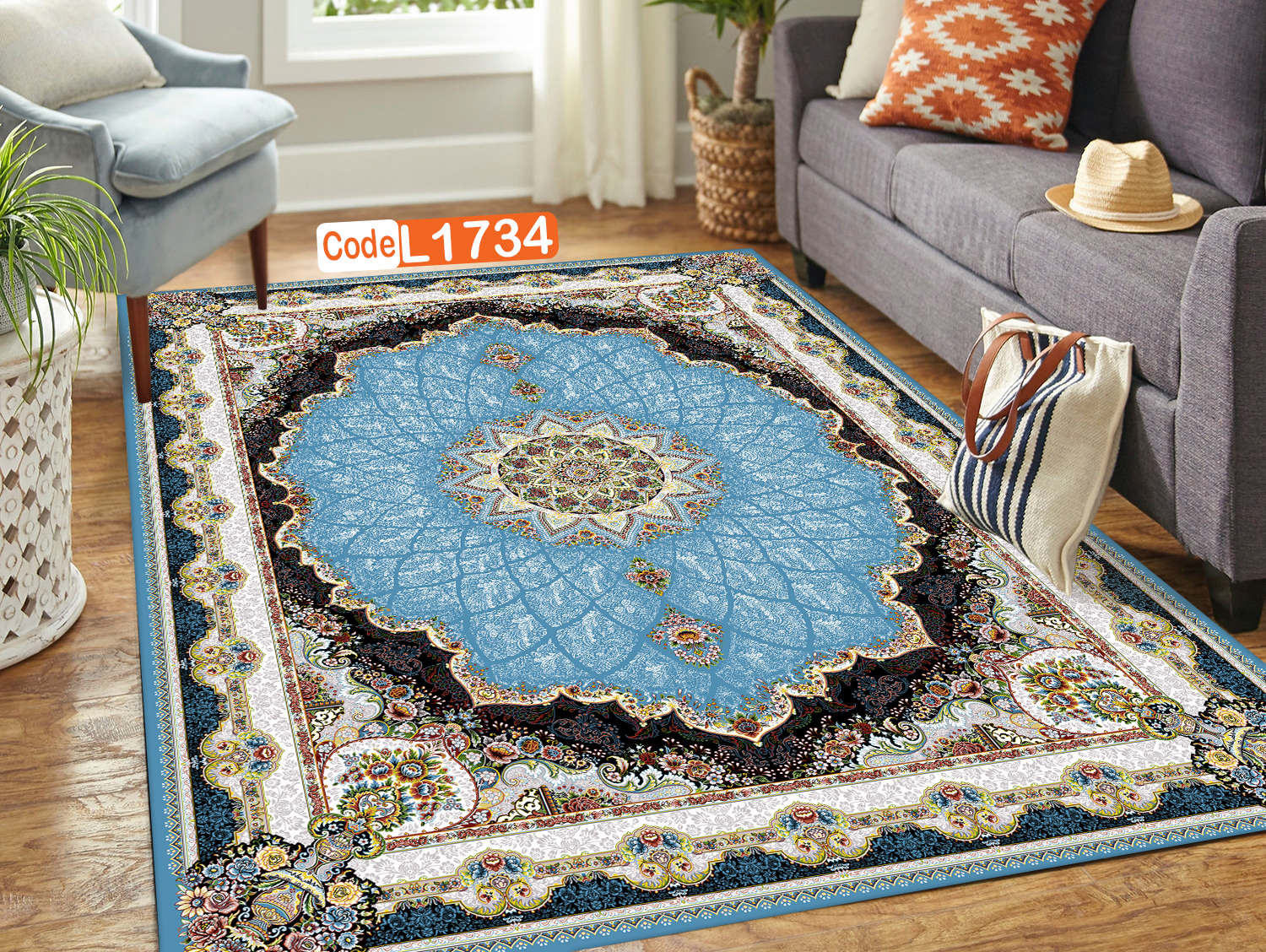 روفرشی کشدار (کاور فرش) و فرشینه و پادری کالای خواب متین کد L 1734
