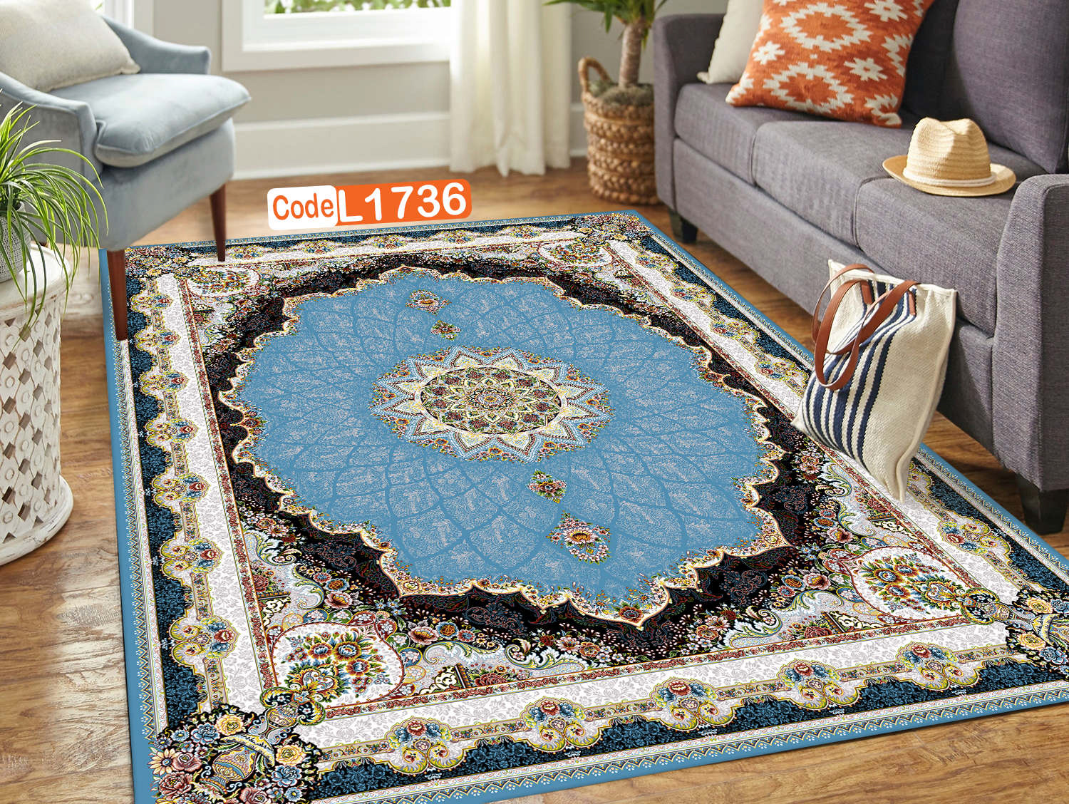 روفرشی کشدار (کاور فرش) و فرشینه و پادری کالای خواب متین کد L 1736