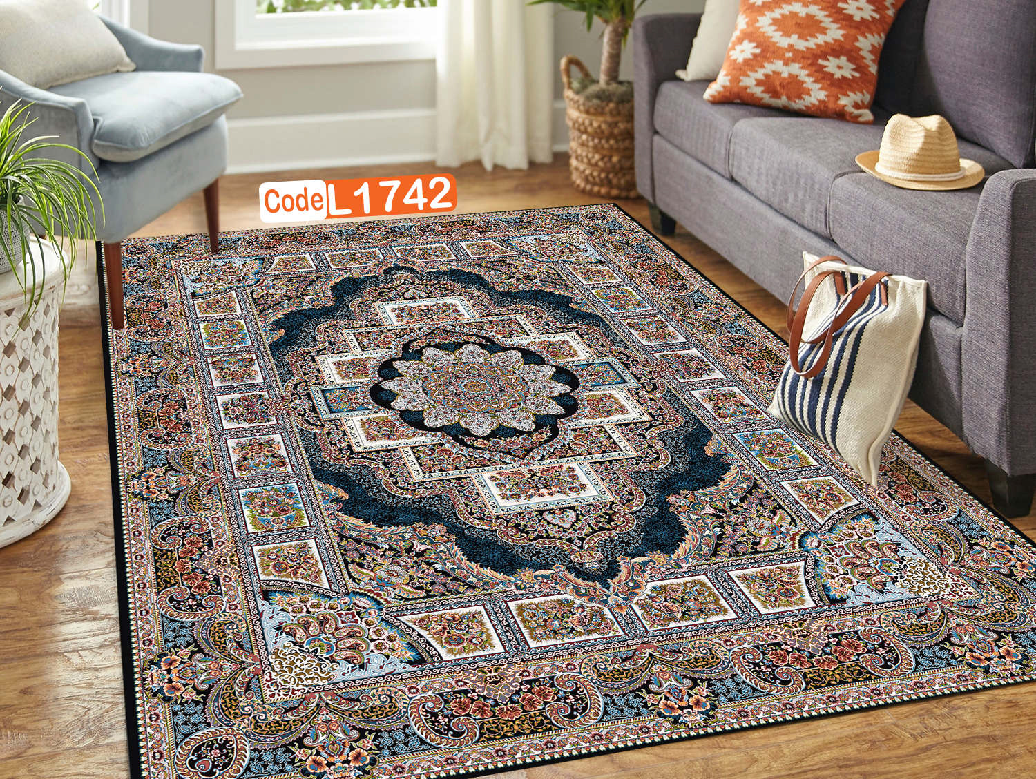روفرشی کشدار (کاور فرش) و فرشینه و پادری کالای خواب متین کد L 1742