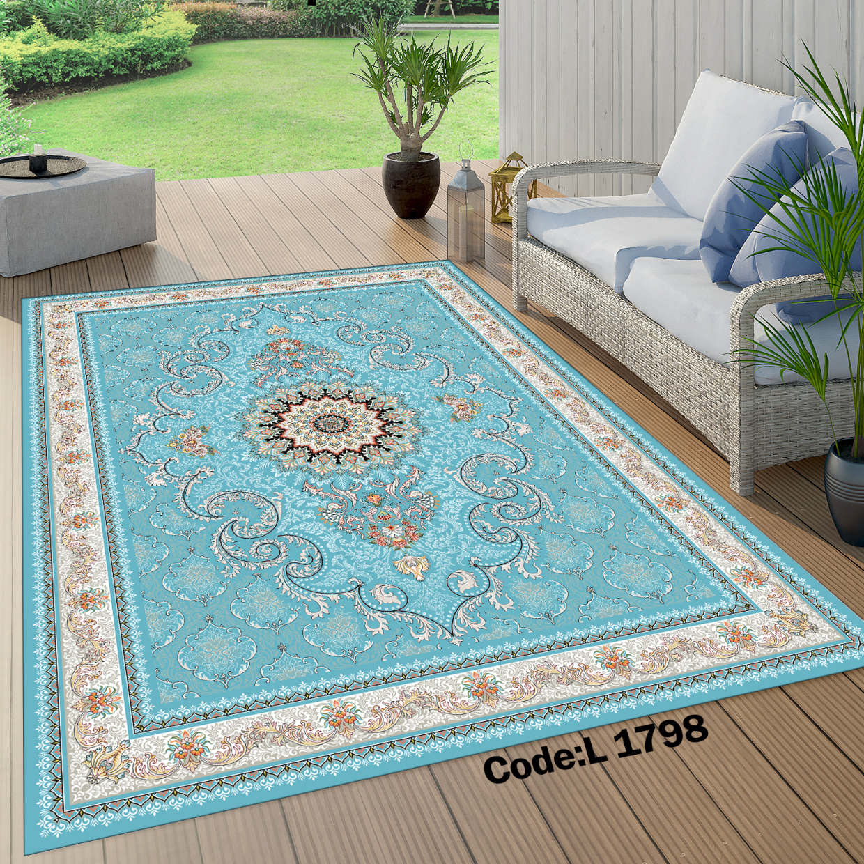 روفرشی کشدار (کاور فرش) و فرشینه و پادری کالای خواب متین کد L 1798