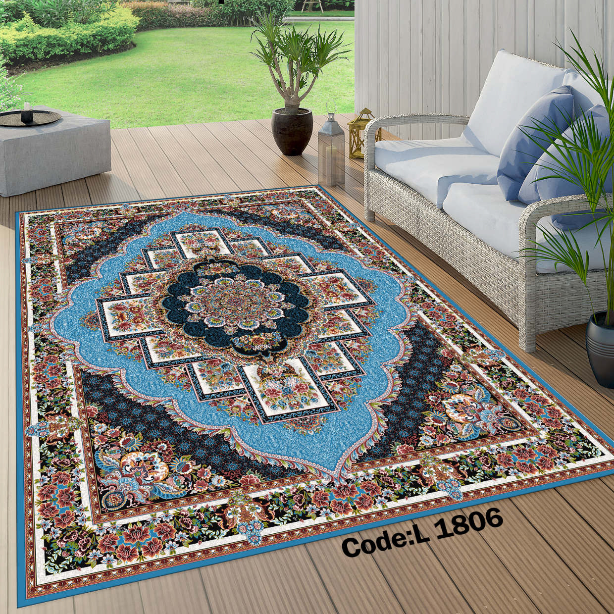روفرشی کشدار (کاور فرش) و فرشینه و پادری کالای خواب متین کد L 1806