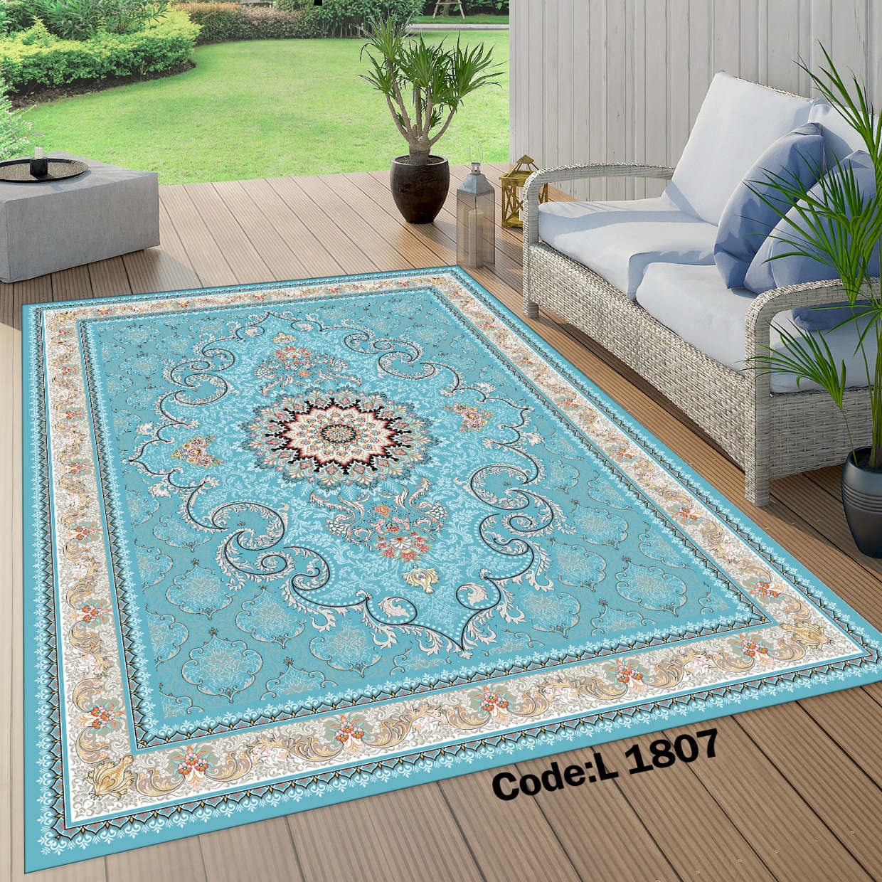 روفرشی کشدار (کاور فرش) و فرشینه و پادری کالای خواب متین کد L 1807