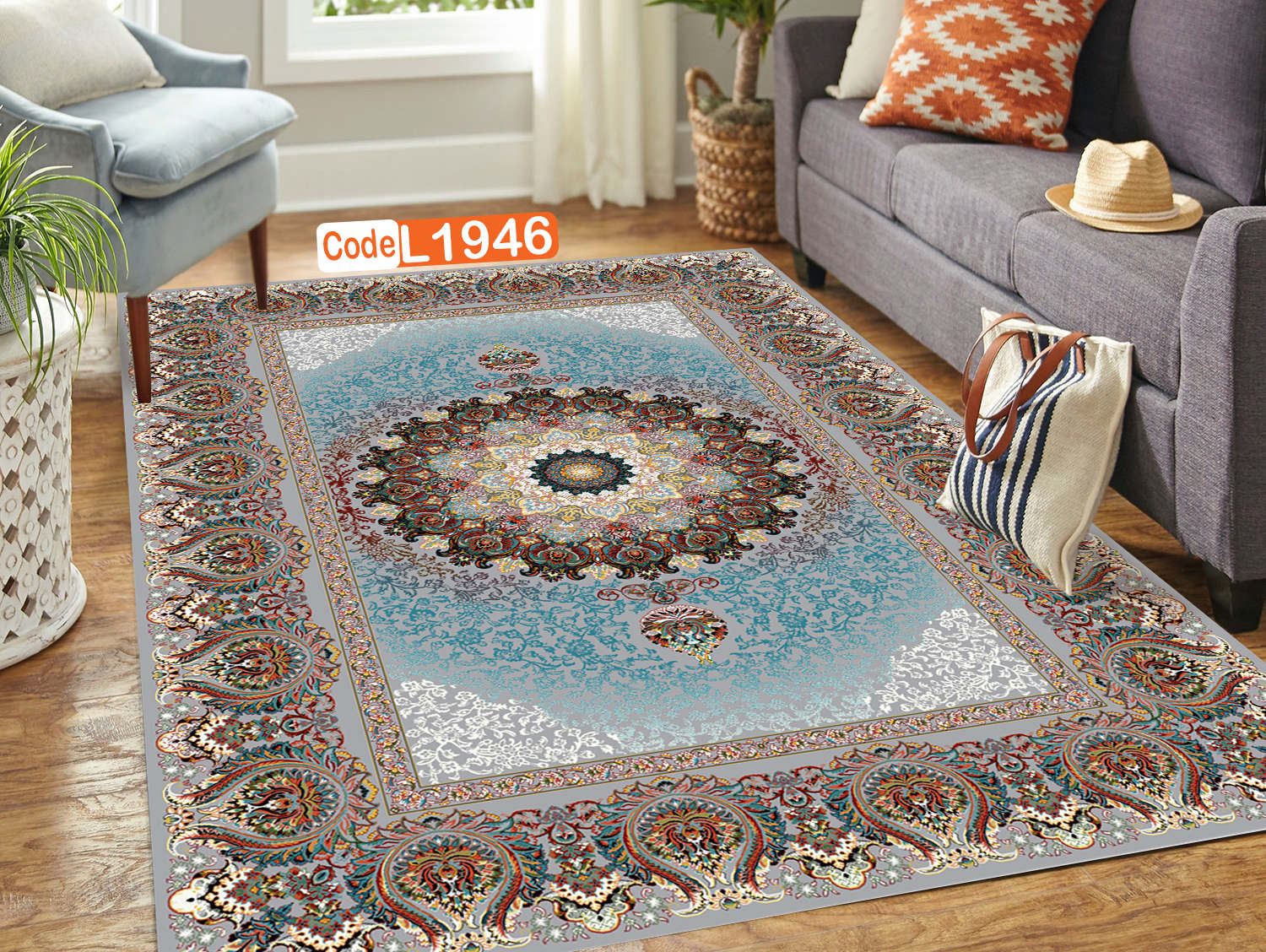 روفرشی کشدار (کاور فرش) و فرشینه و پادری کالای خواب متین کد L 1946