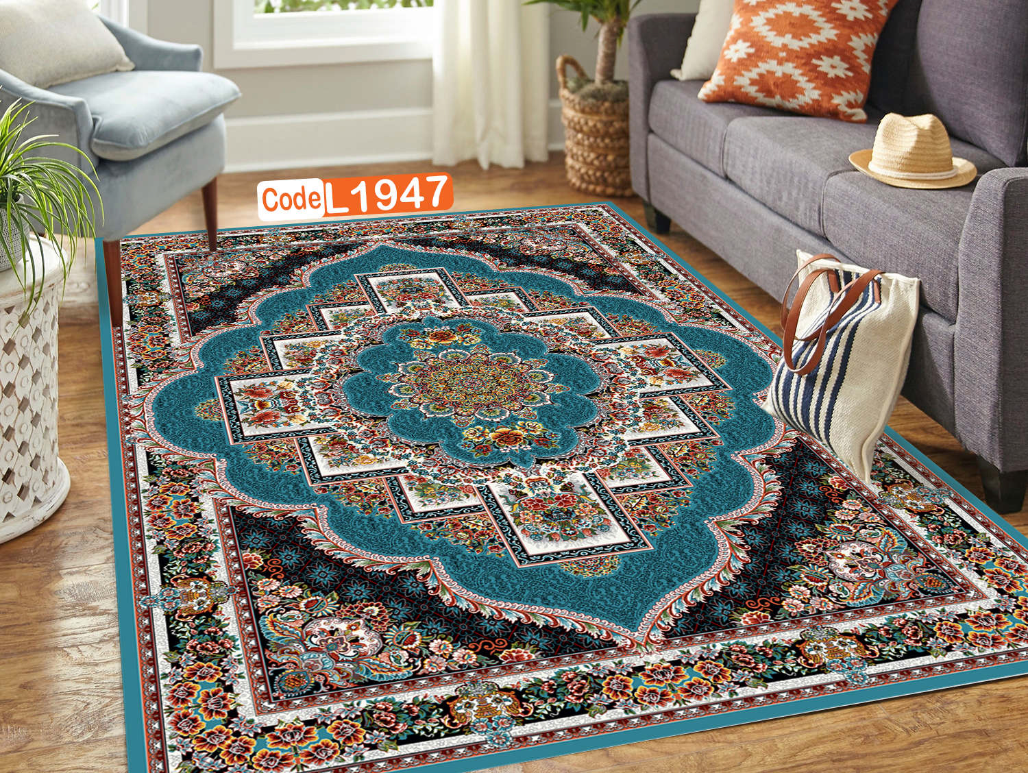 روفرشی کشدار (کاور فرش) و فرشینه و پادری کالای خواب متین کد L 1947