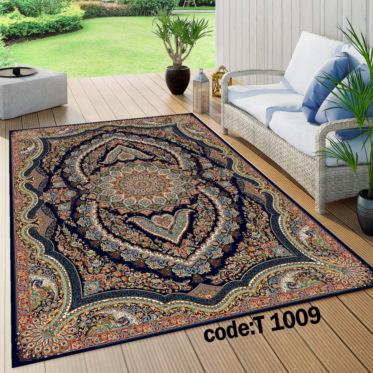 روفرشی کشدار (کاور فرش) و فرشینه و پادری کالای خواب متین کد T 1009