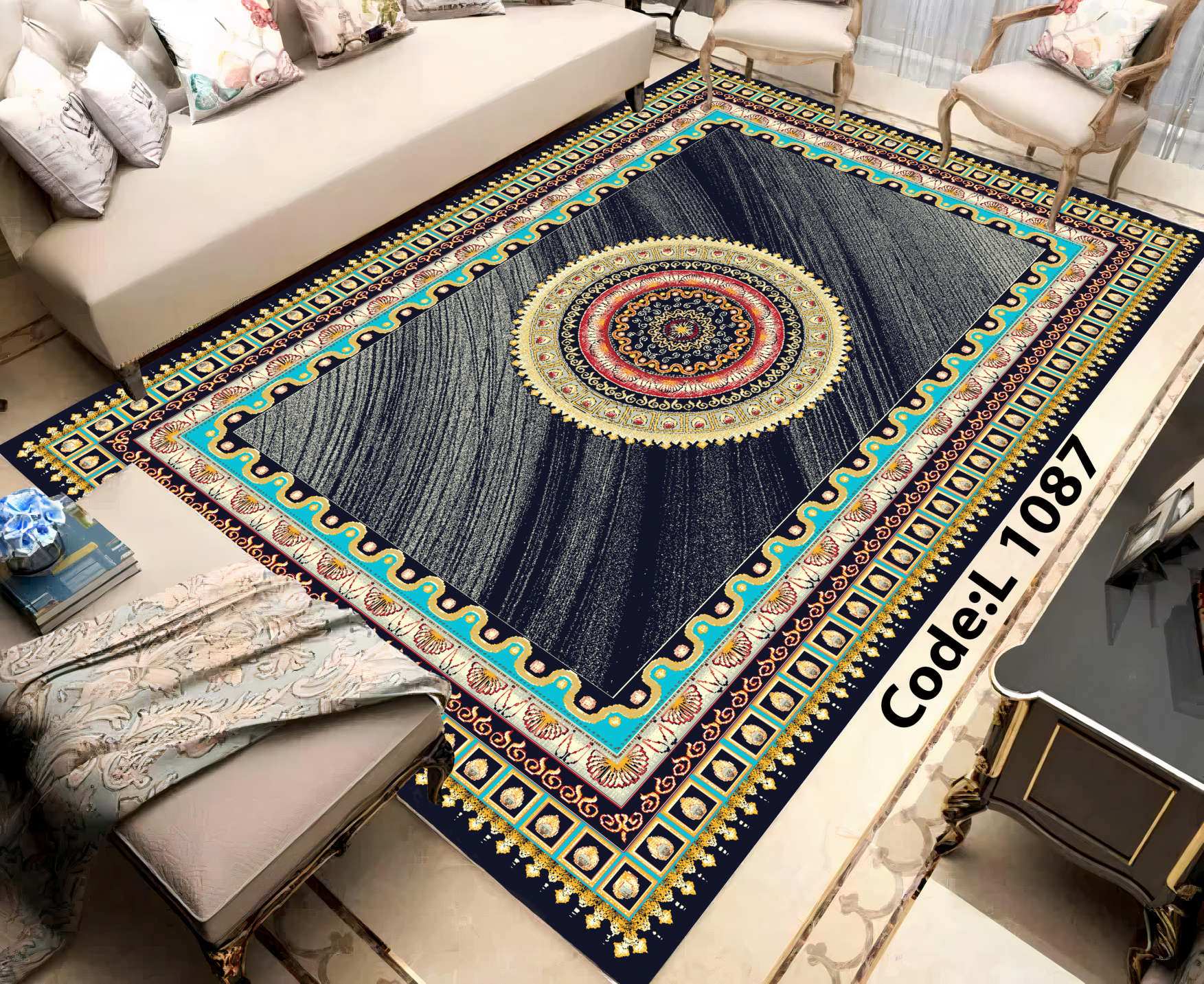 روفرشی کشدار (کاور فرش) و فرشینه و پادری کالای خواب متین کد L 1087