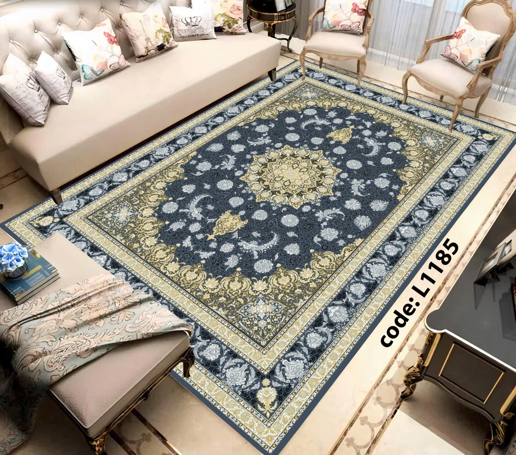 روفرشی کشدار (کاور فرش) و فرشینه و پادری کالای خواب متین کد L 1185
