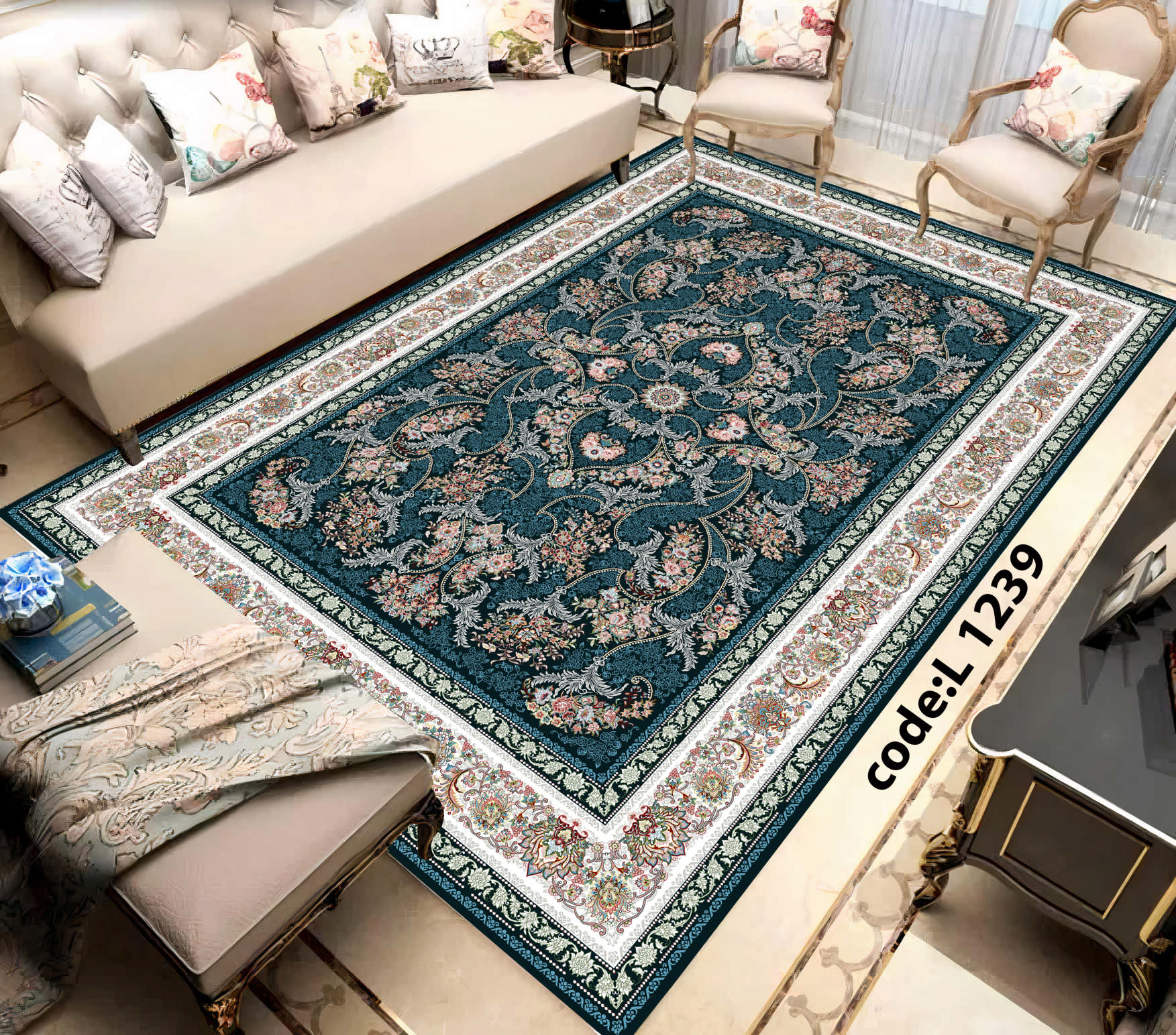 روفرشی کشدار (کاور فرش) و فرشینه و پادری کالای خواب متین کد L 1239