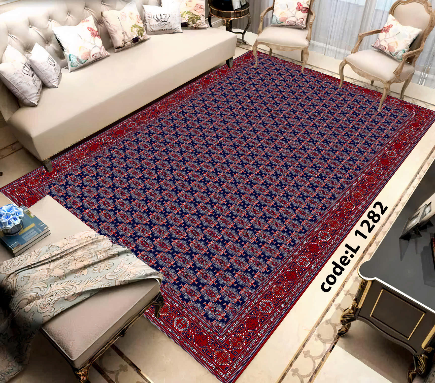 روفرشی کشدار (کاور فرش) و فرشینه و پادری کالای خواب متین کد L 1282