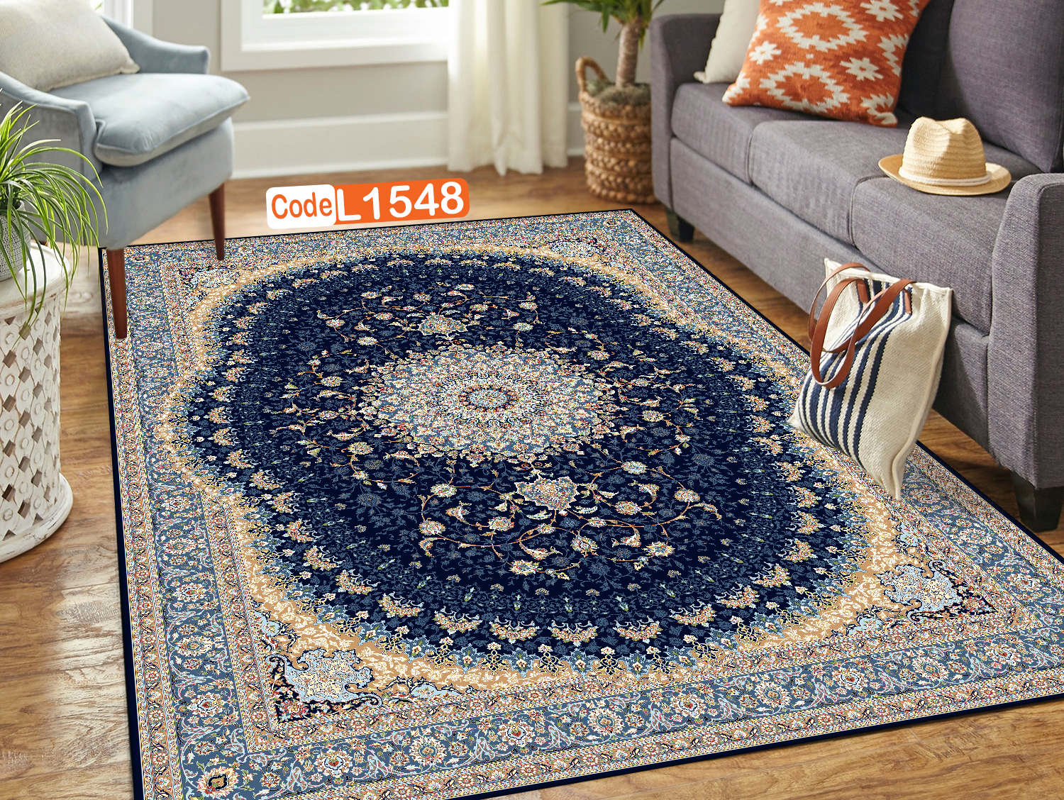 روفرشی کشدار (کاور فرش) و فرشینه و پادری کالای خواب متین کد L 1548