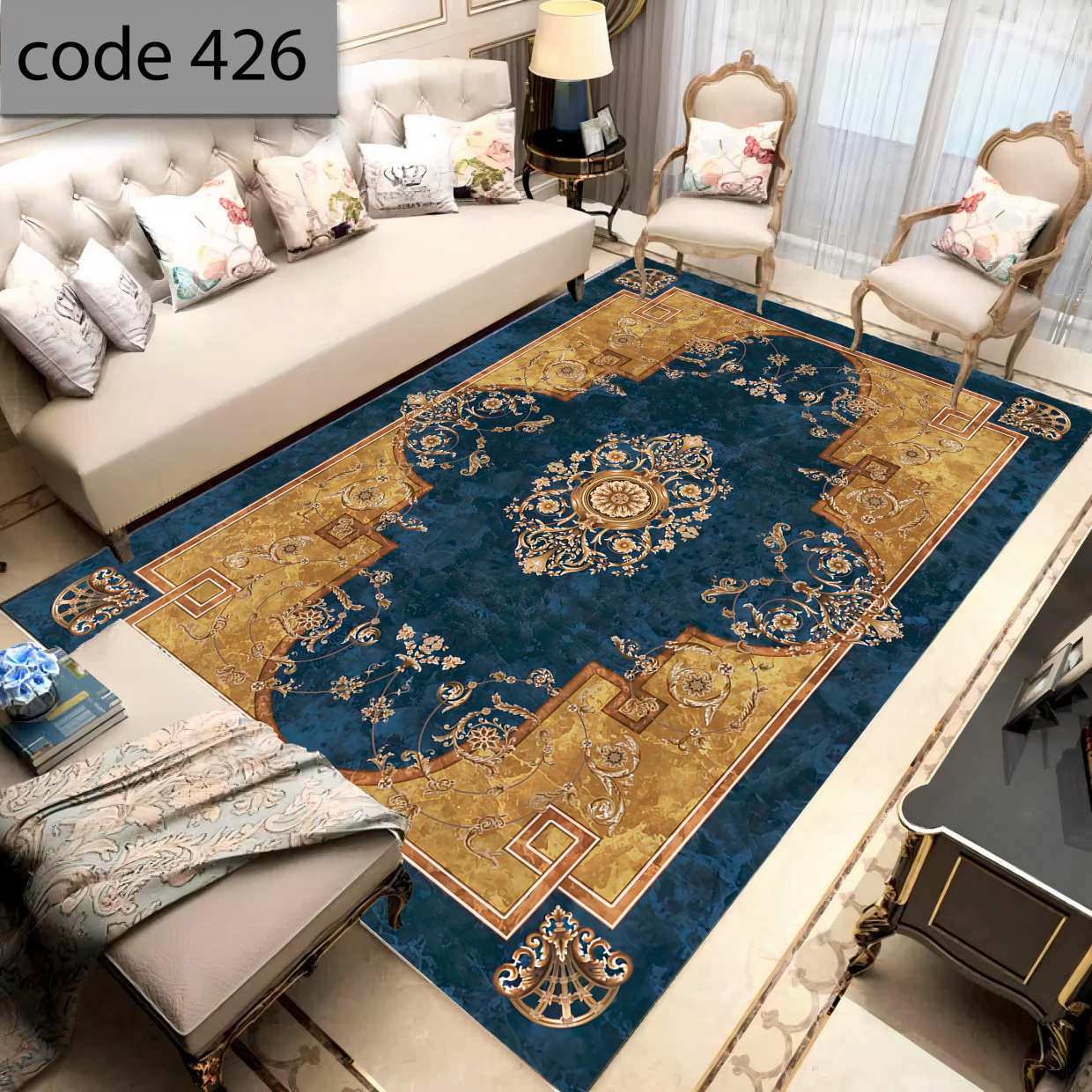 روفرشی کشدار (کاور فرش) و فرشینه و پادری کالای خواب متین کد 426