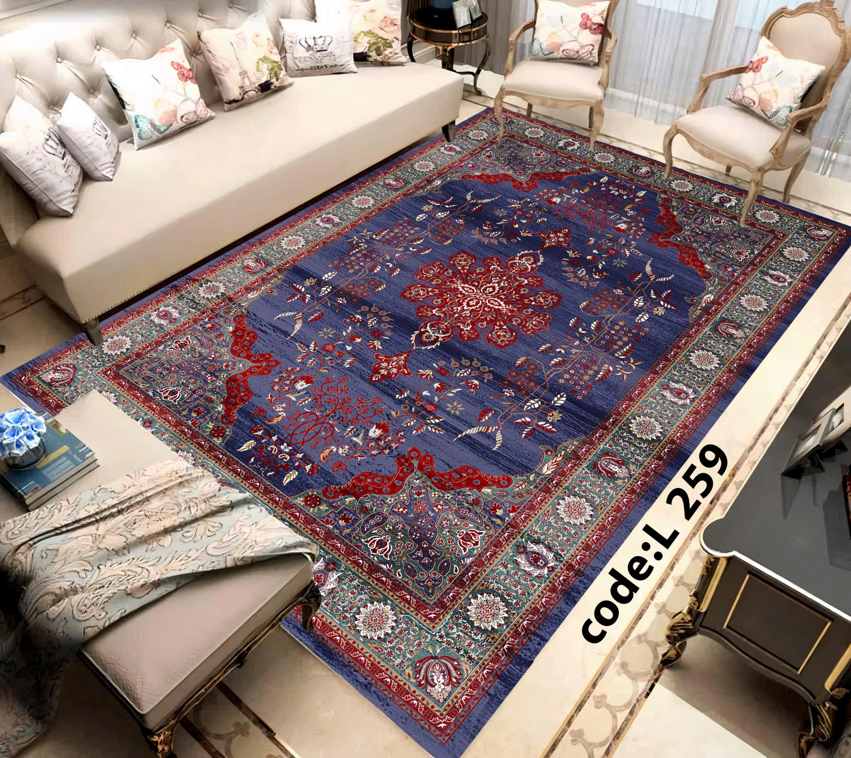 روفرشی کشدار (کاور فرش) و فرشینه و پادری کالای خواب متین کد L 259