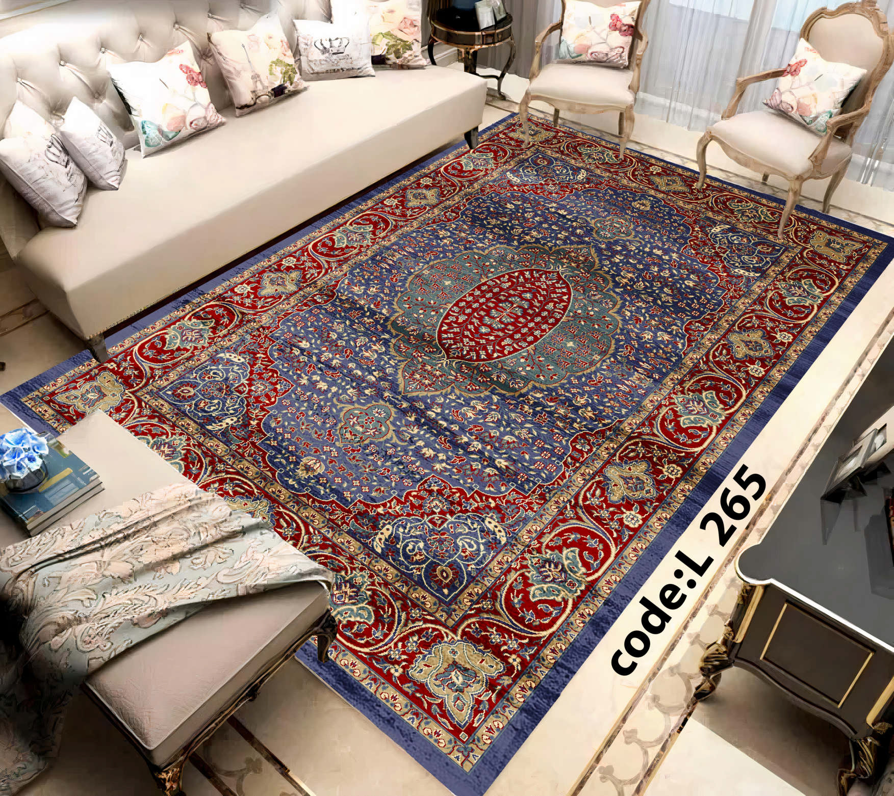روفرشی کشدار (کاور فرش) و فرشینه و پادری کالای خواب متین کد L 265