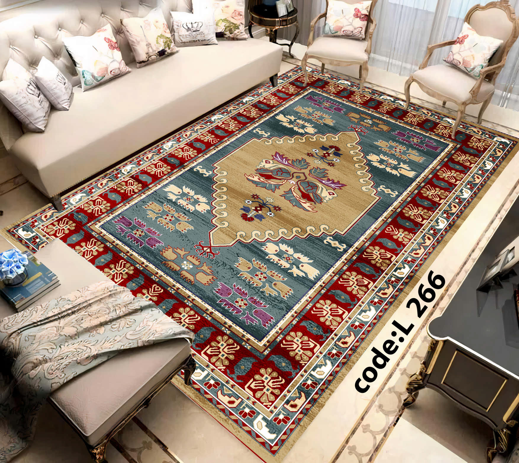 روفرشی کشدار (کاور فرش) و فرشینه و پادری کالای خواب متین کد L 266