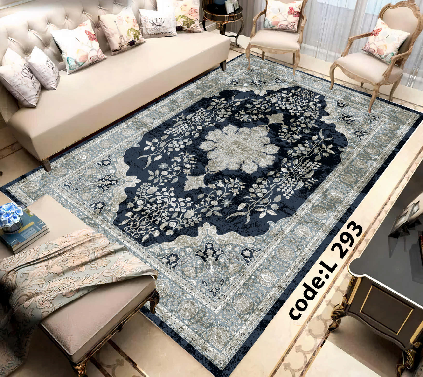 روفرشی کشدار (کاور فرش) و فرشینه و پادری کالای خواب متین کد L 293