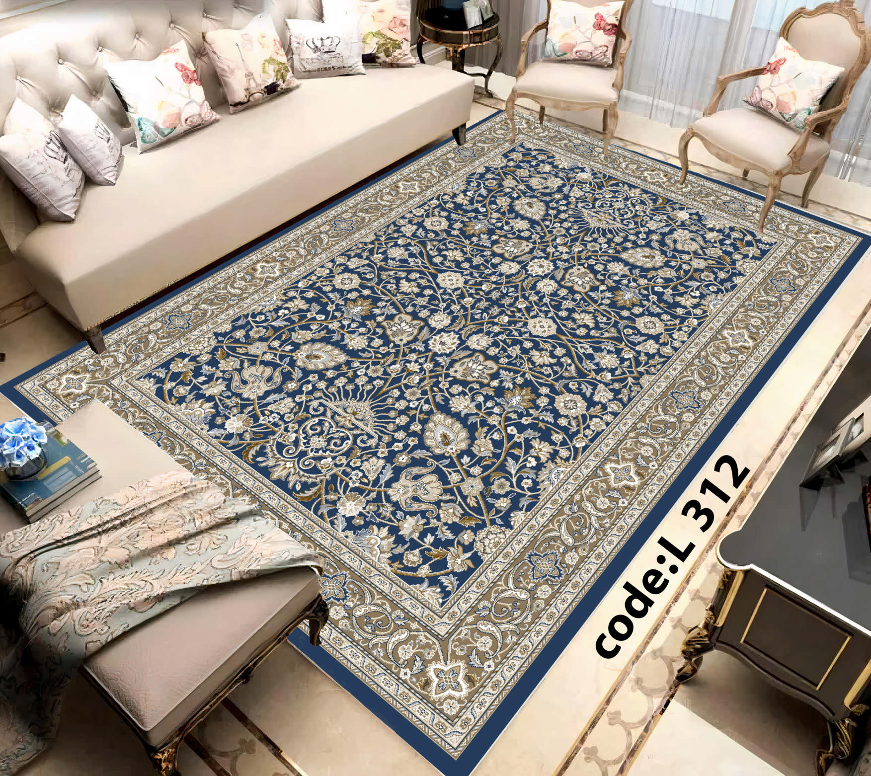 روفرشی کشدار (کاور فرش) و فرشینه و پادری کالای خواب متین کد L 312