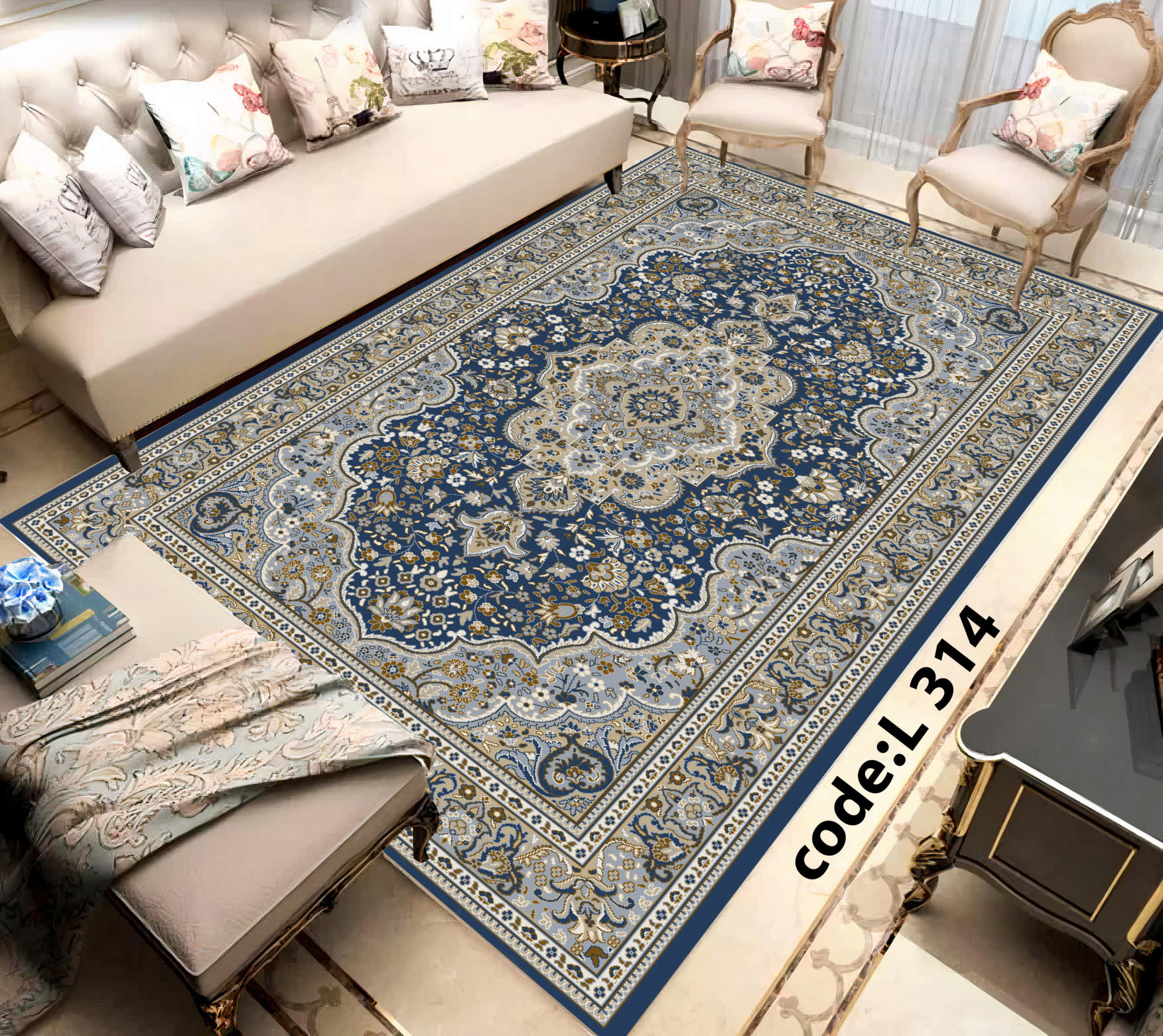 روفرشی کشدار (کاور فرش) و فرشینه و پادری کالای خواب متین کد L 314