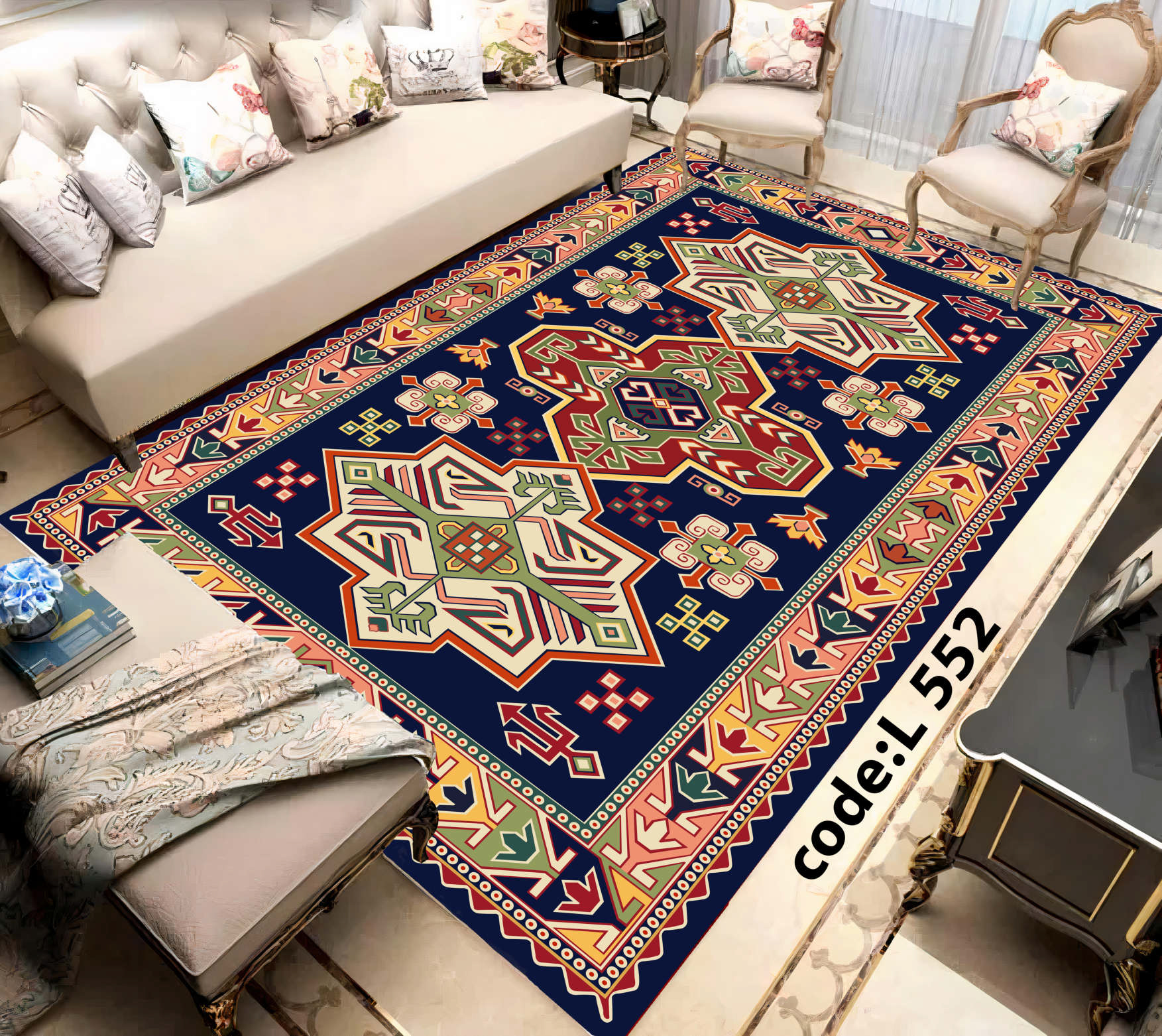 روفرشی کشدار (کاور فرش) و فرشینه و پادری کالای خواب متین کد L 552