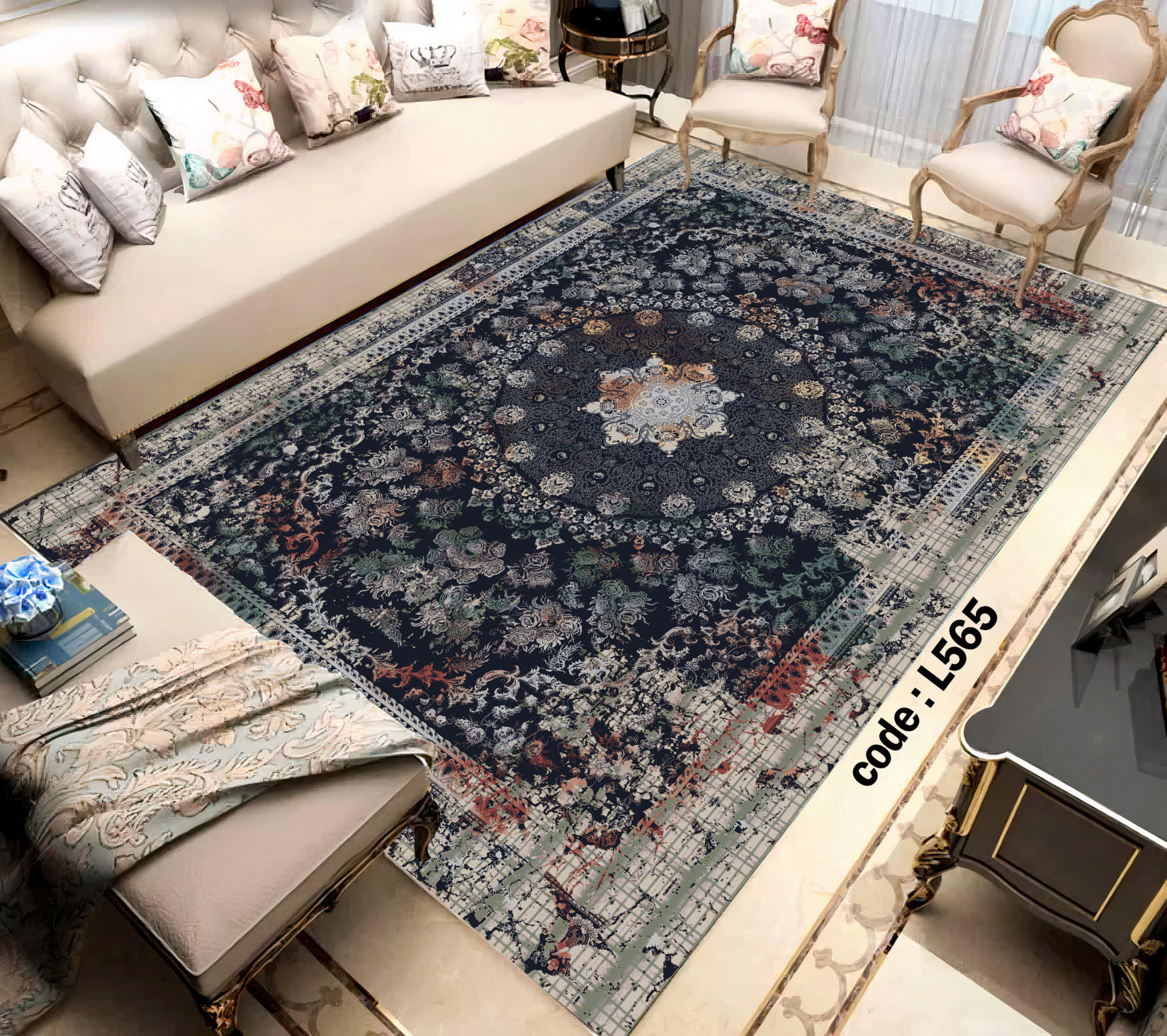 روفرشی کشدار (کاور فرش) و فرشینه و پادری کالای خواب متین کد L 565