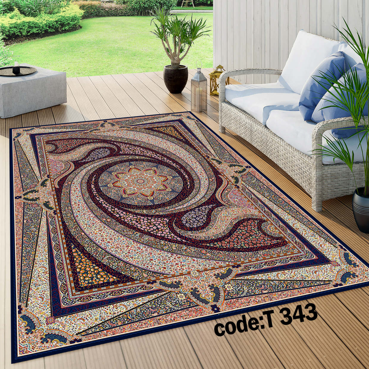 روفرشی کشدار (کاور فرش) و فرشینه و پادری کالای خواب متین کد T 343