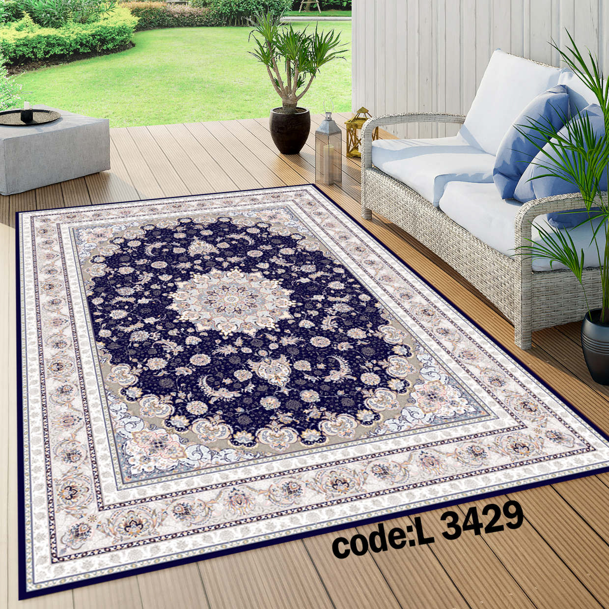 روفرشی کشدار (کاور فرش) و فرشینه و پادری کالای خواب متین کد L 3429