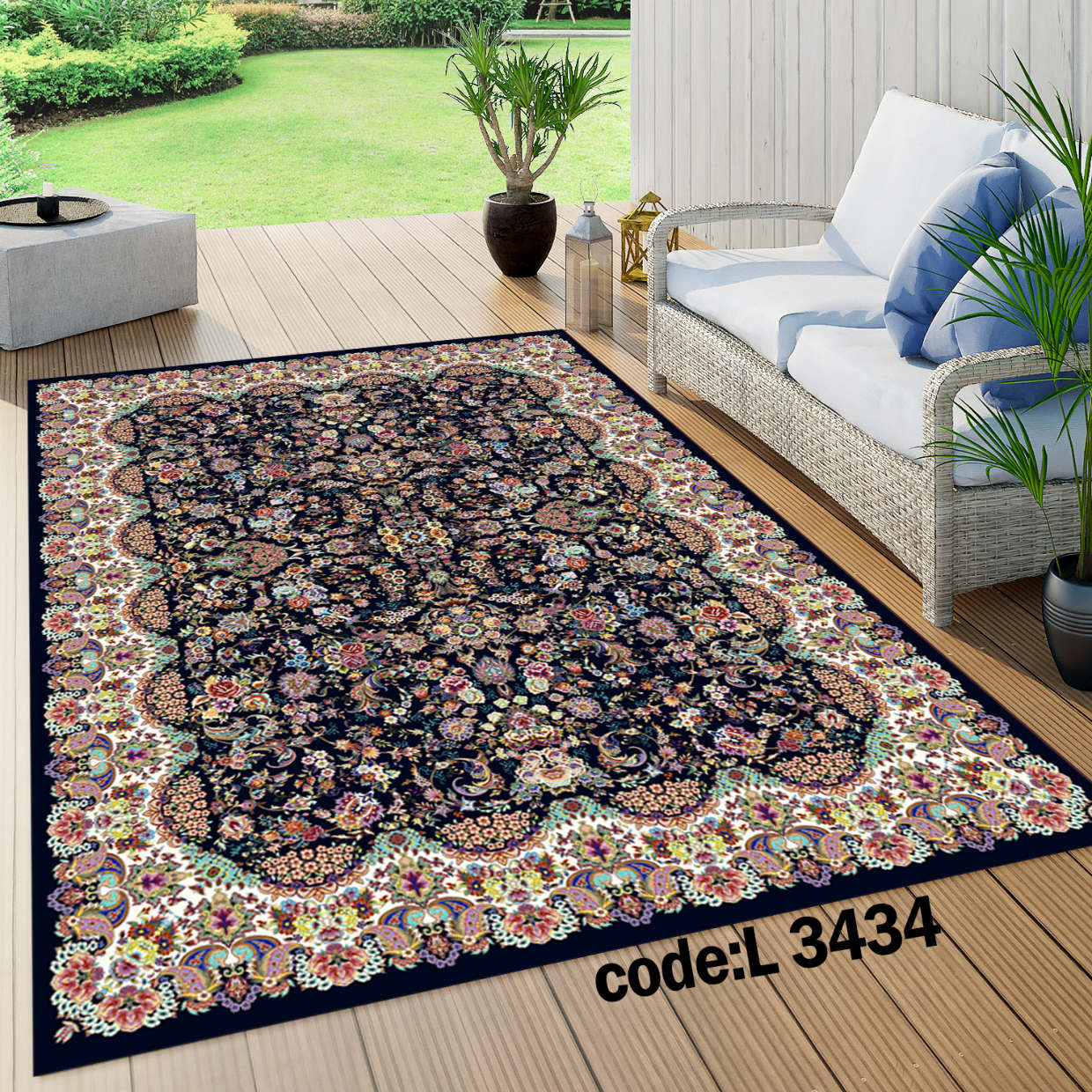 روفرشی کشدار (کاور فرش) و فرشینه و پادری کالای خواب متین کد L 3434