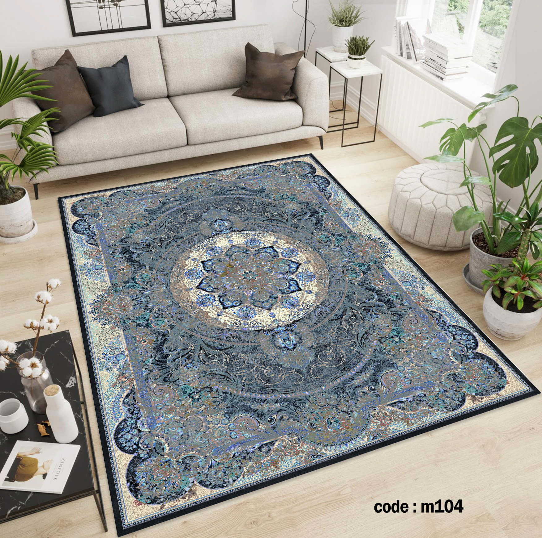 روفرشی کشدار (کاور فرش) و فرشینه و پادری کالای خواب متین کد m 104