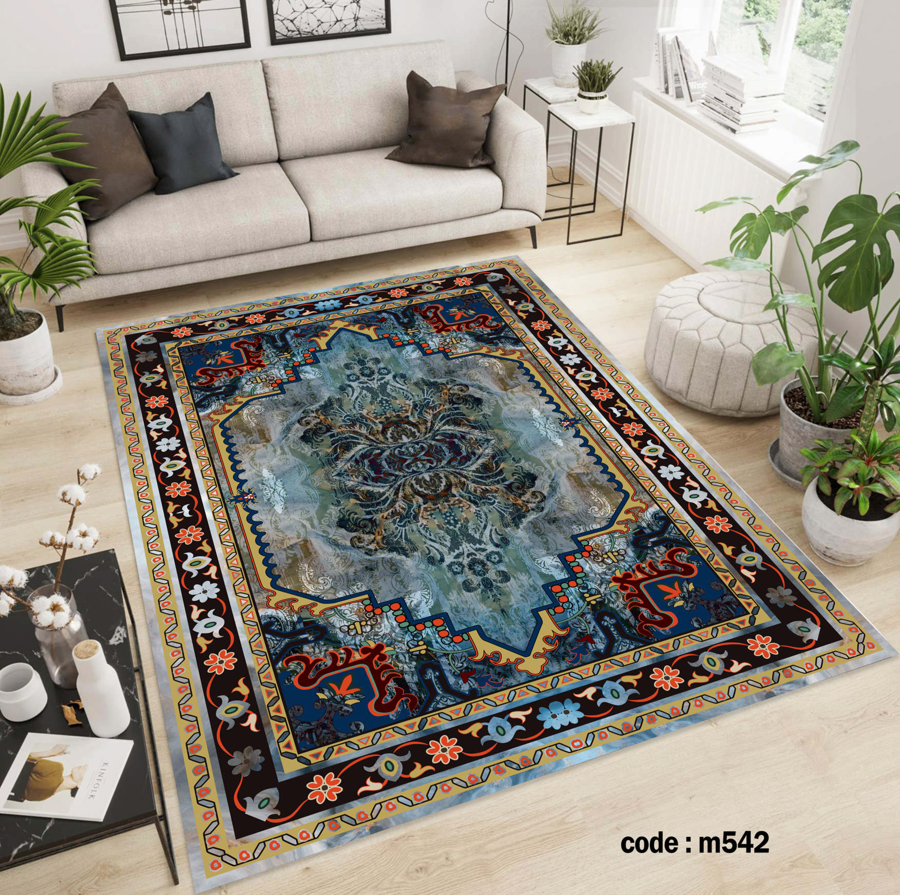 روفرشی کشدار (کاور فرش) و فرشینه و پادری کالای خواب متین کد m 542