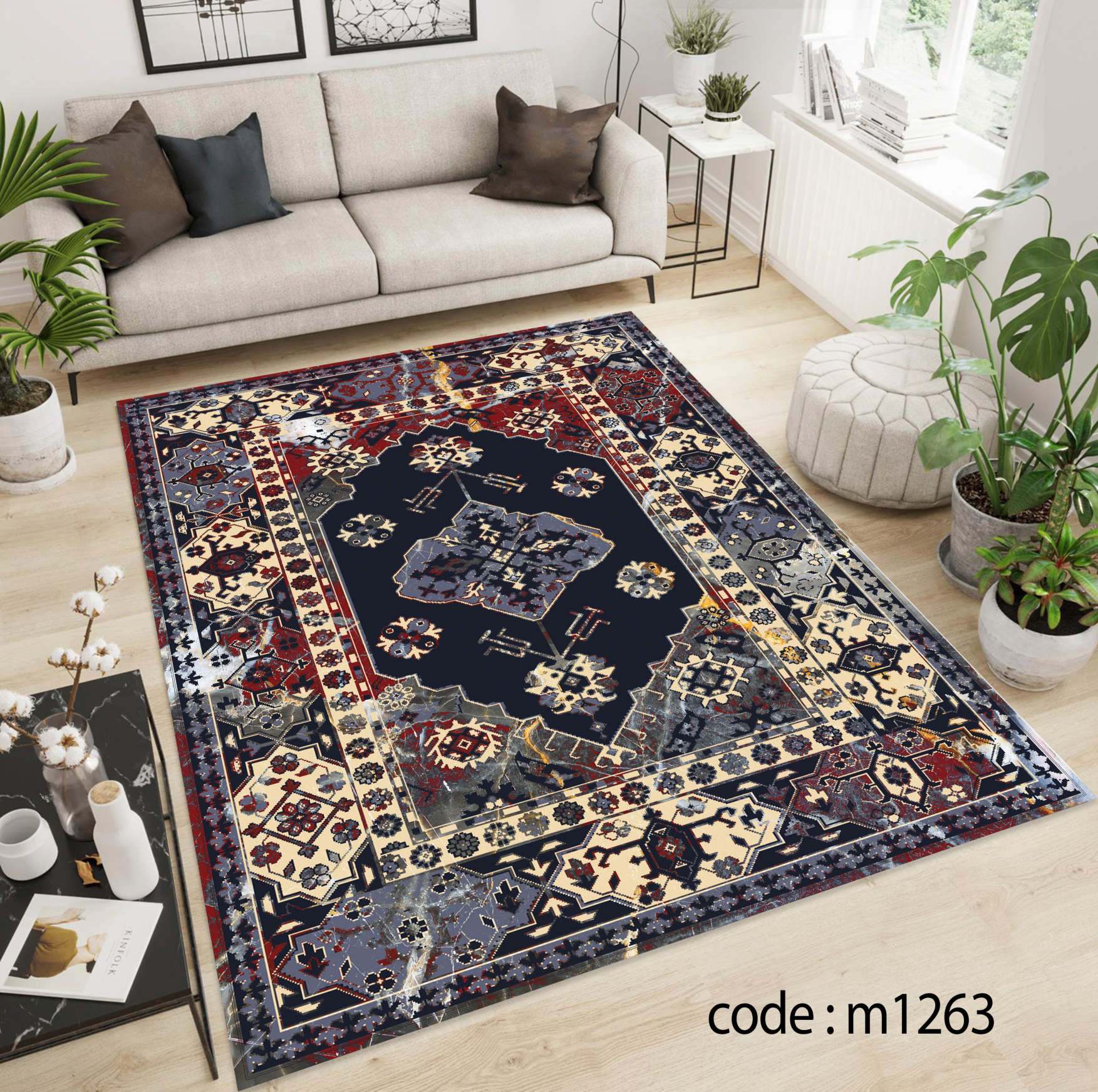 روفرشی کشدار (کاور فرش) و فرشینه و پادری کالای خواب متین کد m 1263